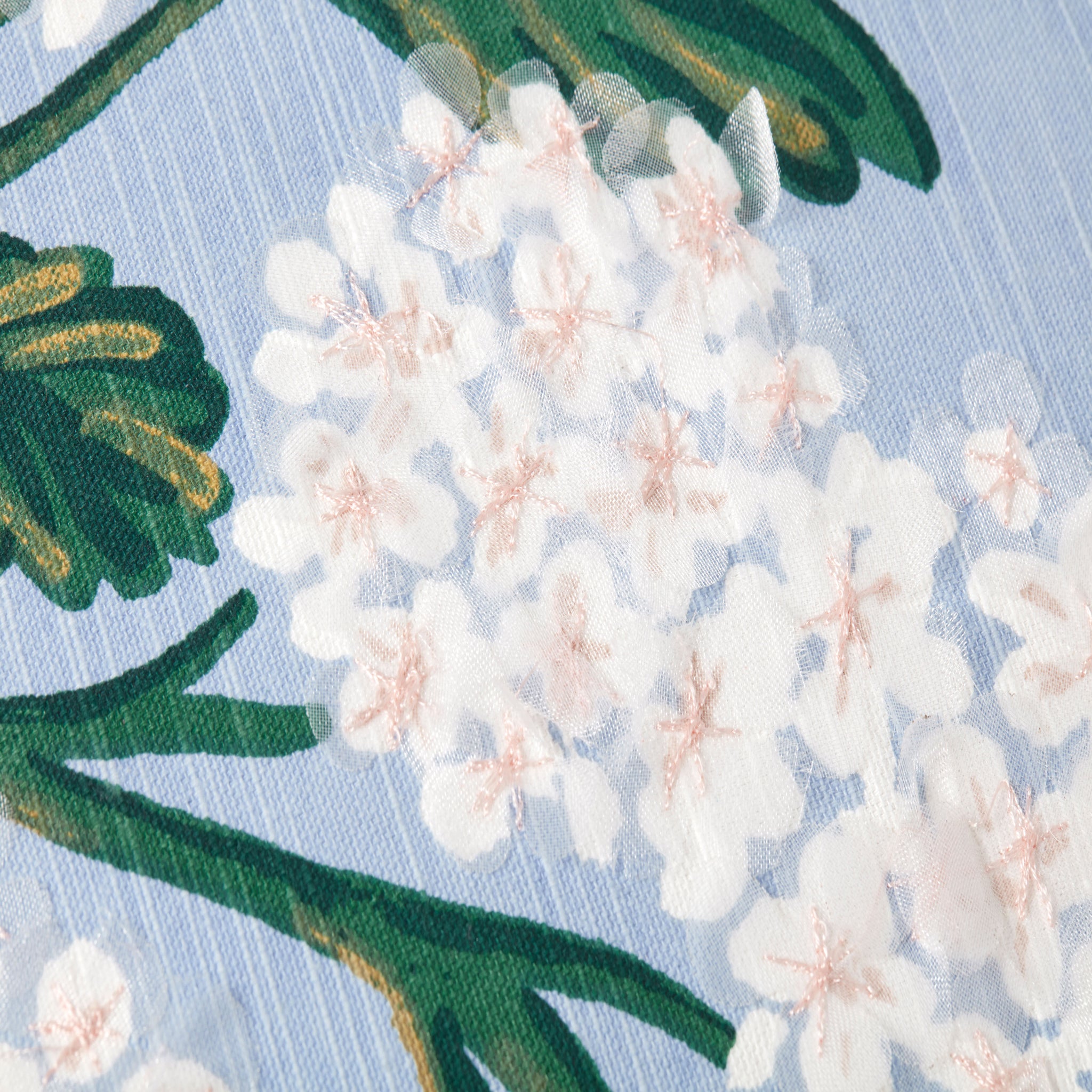 Rifle Paper Co. x Loloi Hydrangea Pillow in Blue-Ivory-4