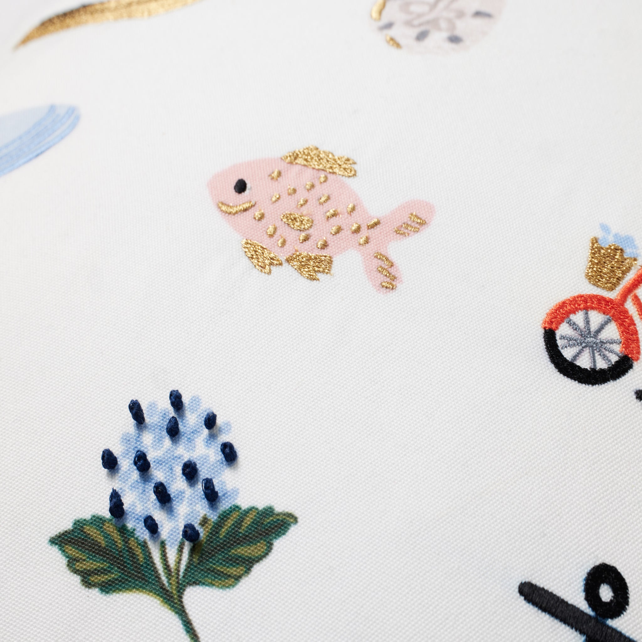 Rifle Paper Co. x Loloi Sea Pillow in White-Multi-3