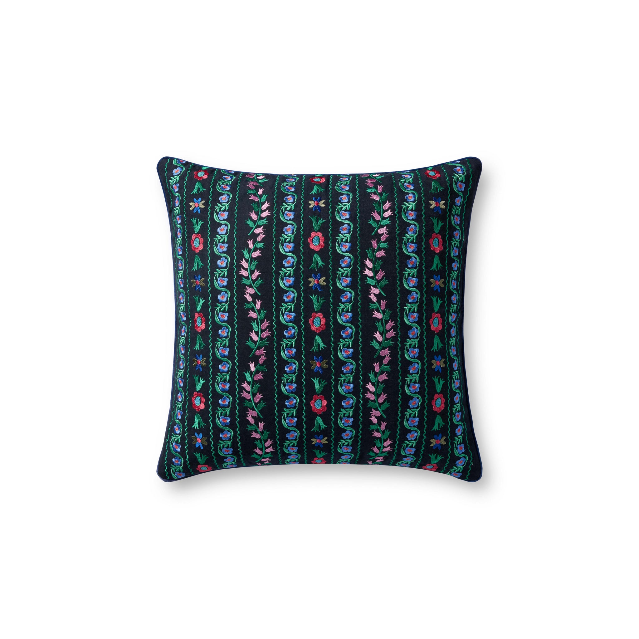 Rifle Paper Co. x Loloi Delphine Pillow in Navy-Multi-1