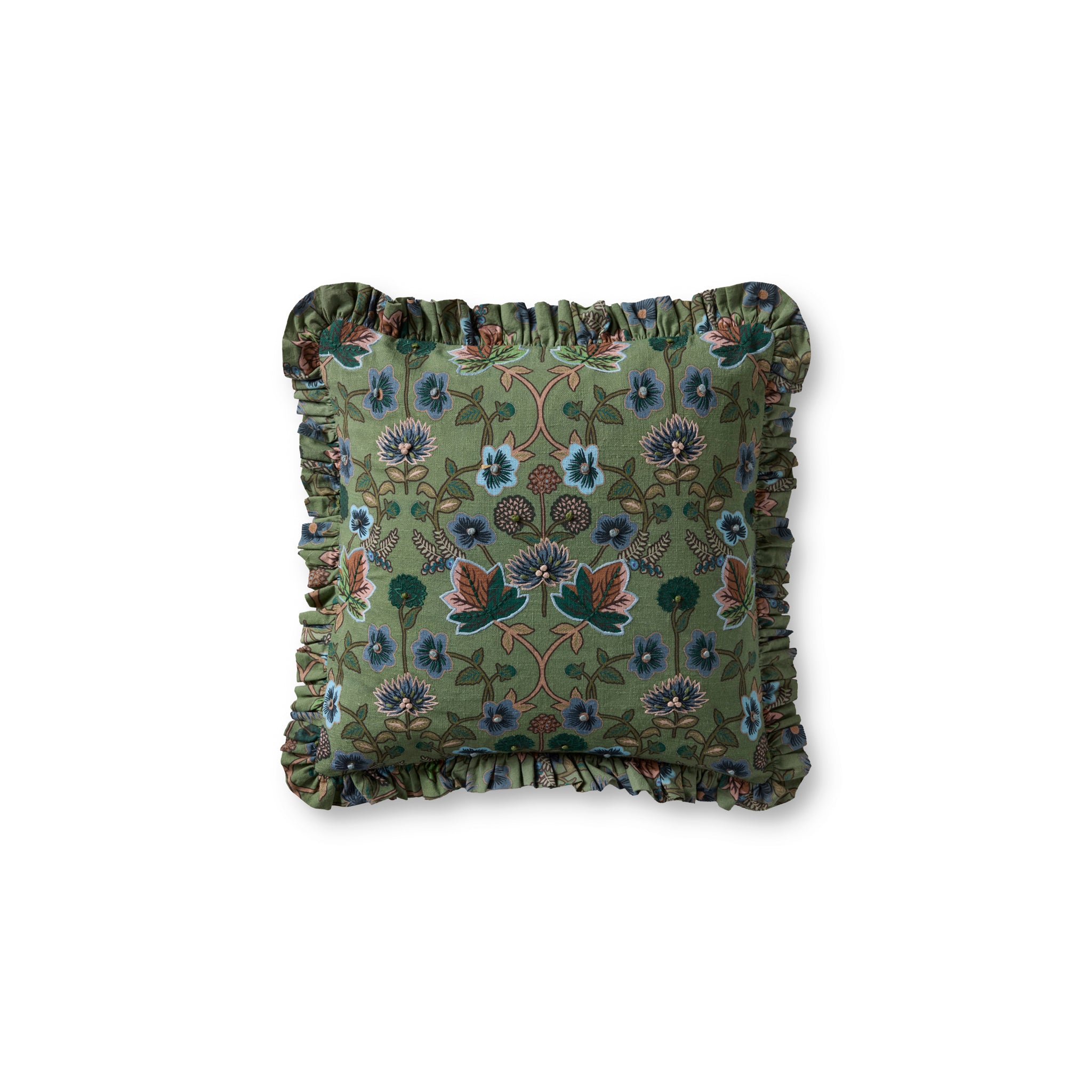 Rifle Paper Co. x Loloi Maple Pillow in Green-Multi-1
