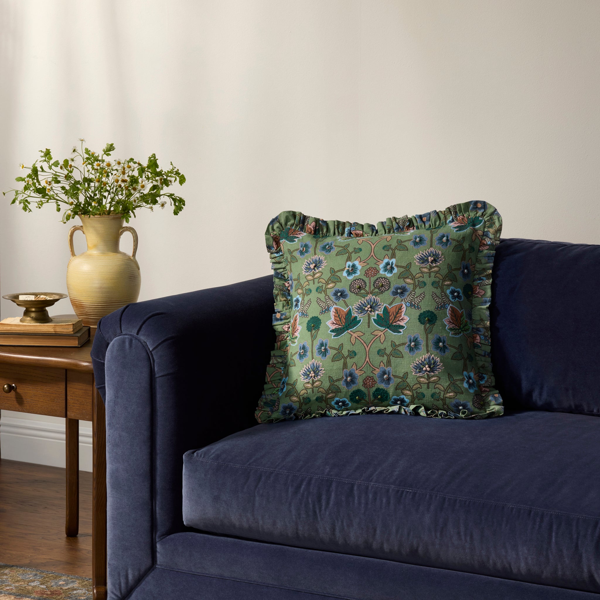 Rifle Paper Co. x Loloi Maple Pillow in Green-Multi-2