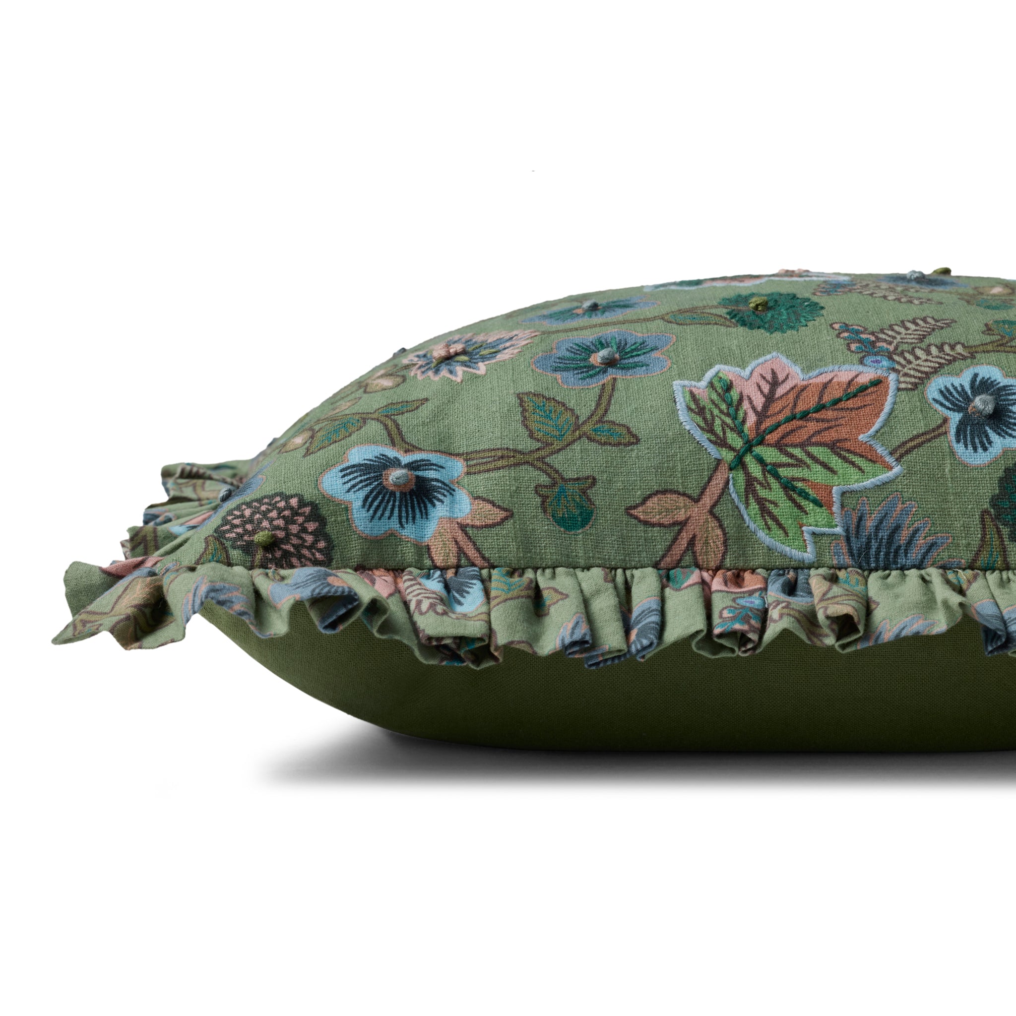 Rifle Paper Co. x Loloi Maple Pillow in Green-Multi-3