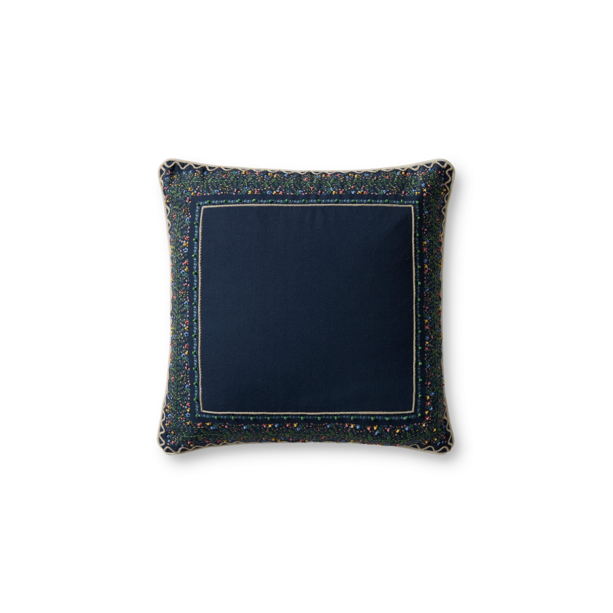Rifle Paper Co. x Loloi Garden Vines Pillow in Blue-Multi-1
