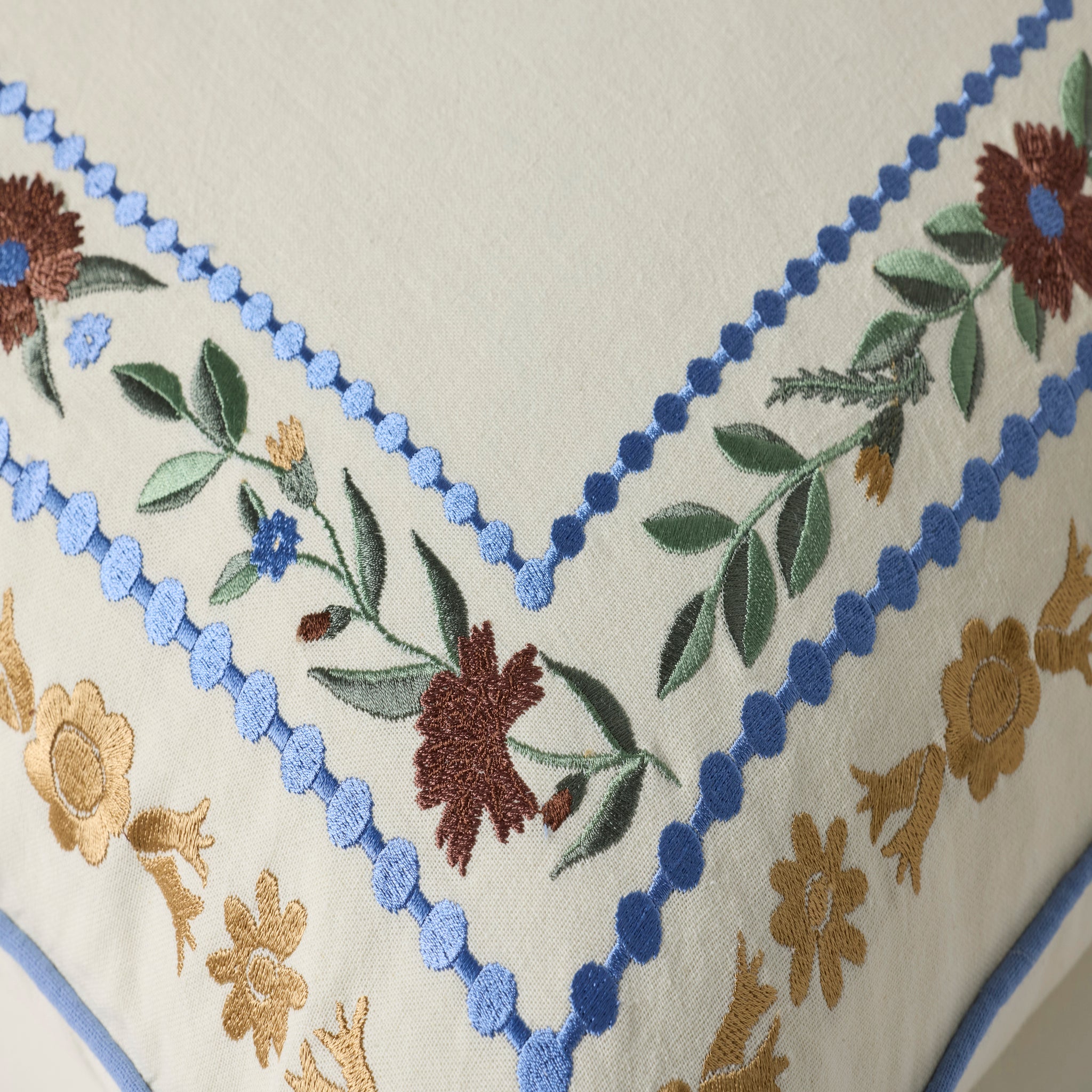 Rifle Paper Co. x Loloi Aster Border Pillow in Ivory-Multi-3