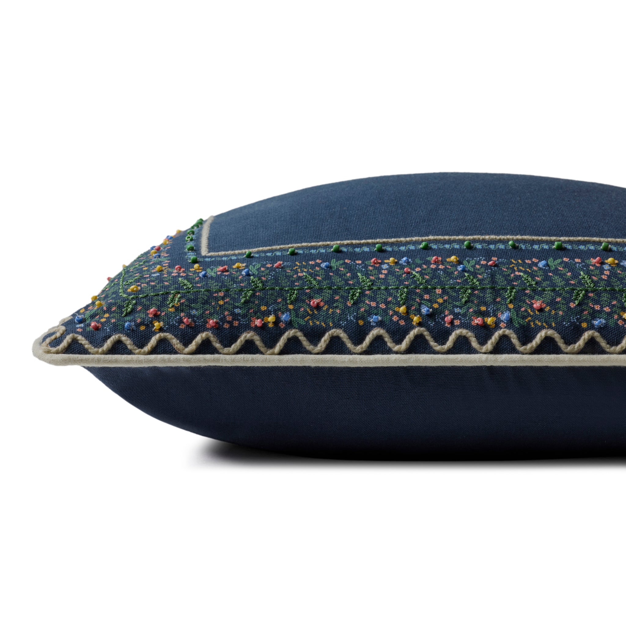 Rifle Paper Co. x Loloi Garden Vines Pillow in Blue-2