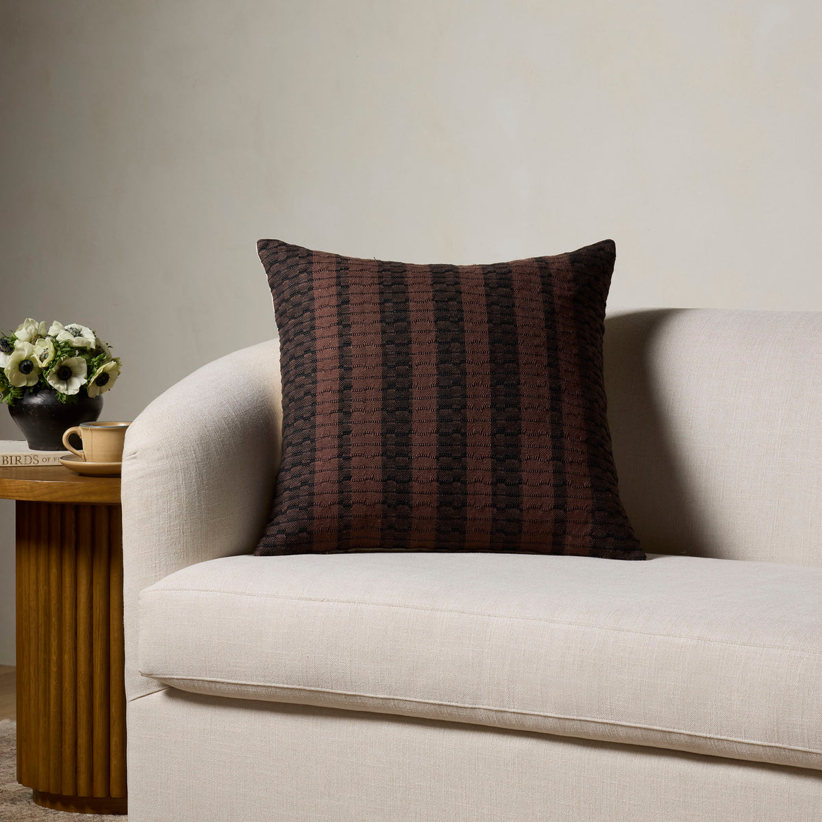Amber Lewis x Loloi Cordero Pillow in Brown-2