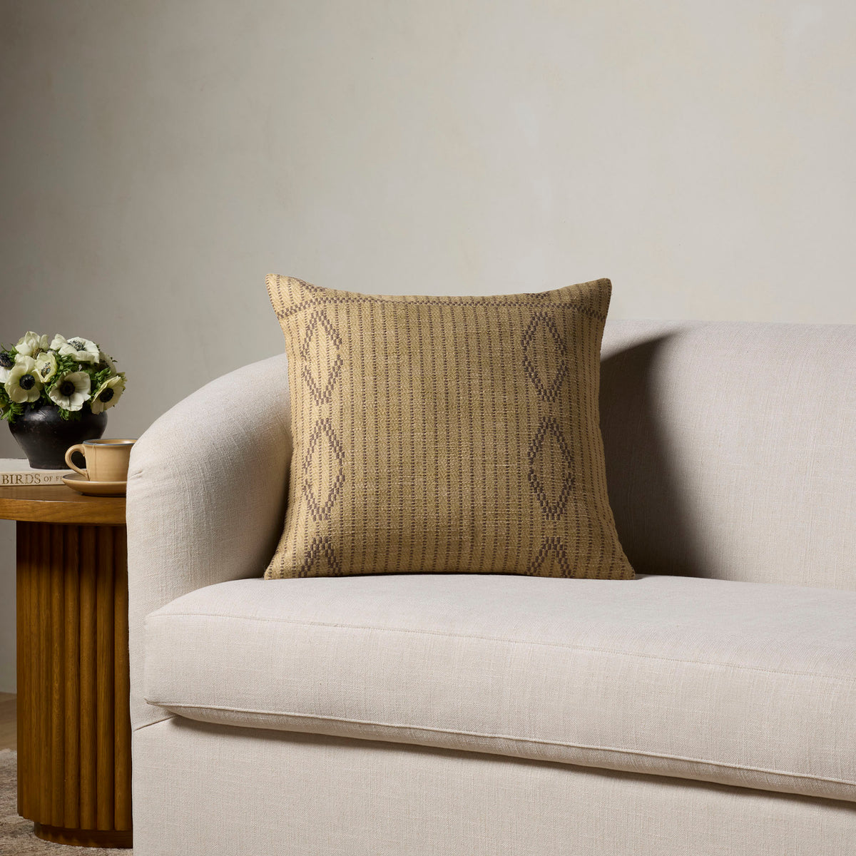 Amber Lewis x Loloi Belleau Pillow in Natural/Brown-2