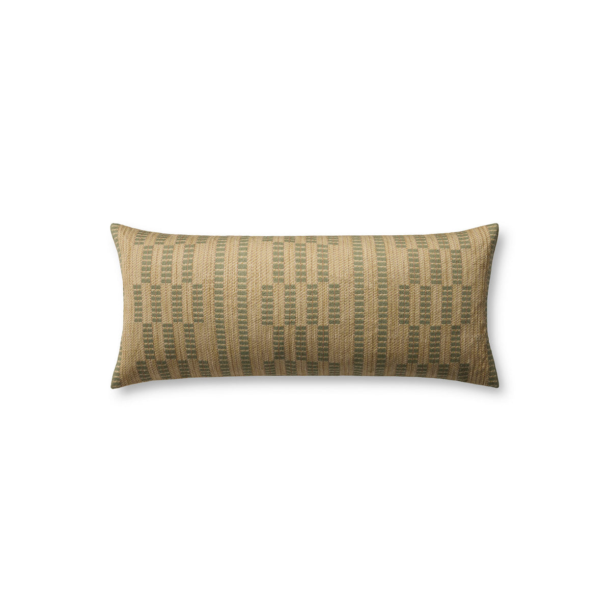 Amber Lewis x Loloi Alcamo Pillow in Natural/Green-1