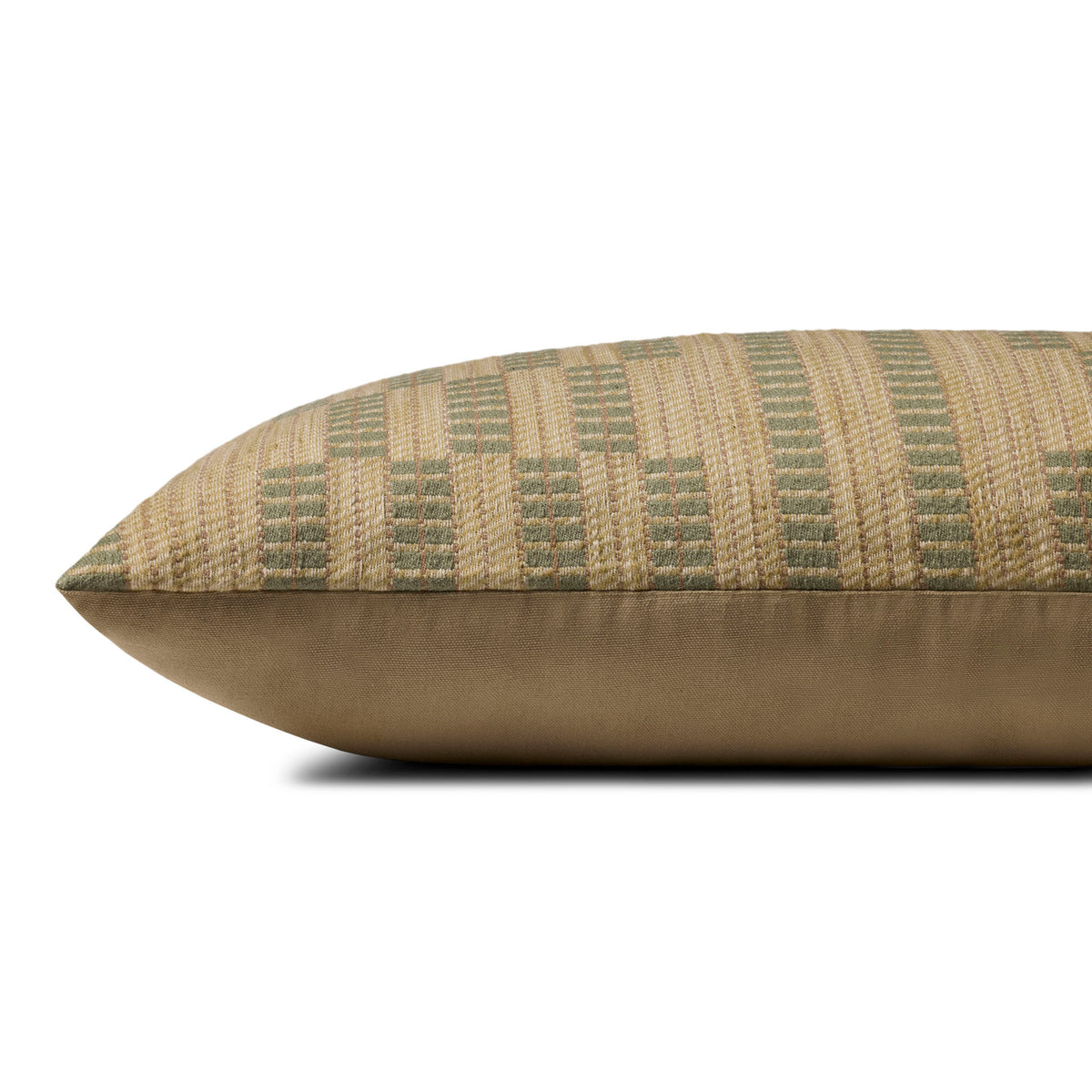 Amber Lewis x Loloi Alcamo Pillow in Natural/Green-3