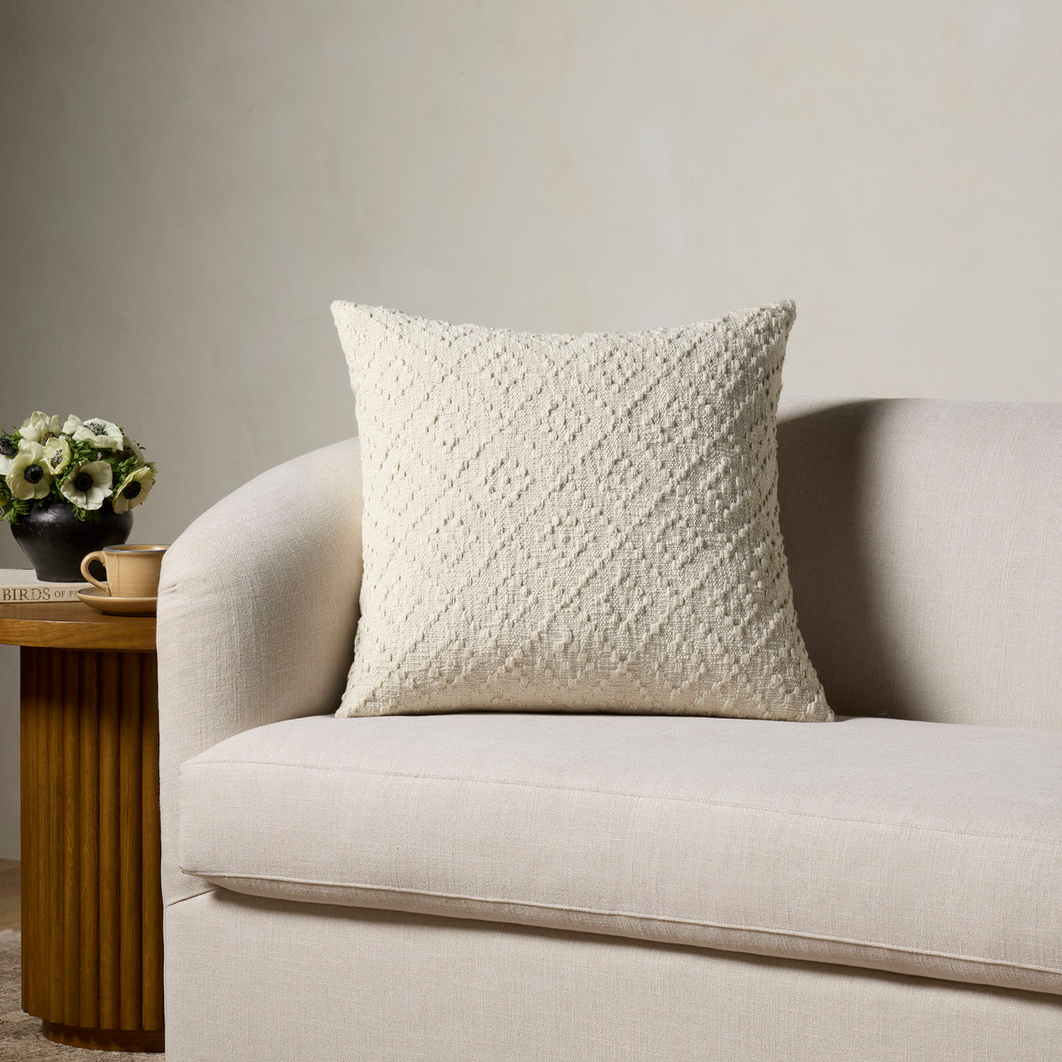 Amber Lewis x Loloi Lorenzo Pillow in Ivory-2