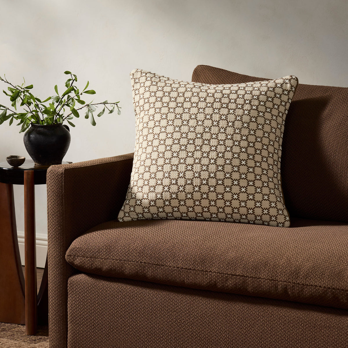 Jeremiah Brent x Loloi Alberti Pillow in Natural/Brown-2