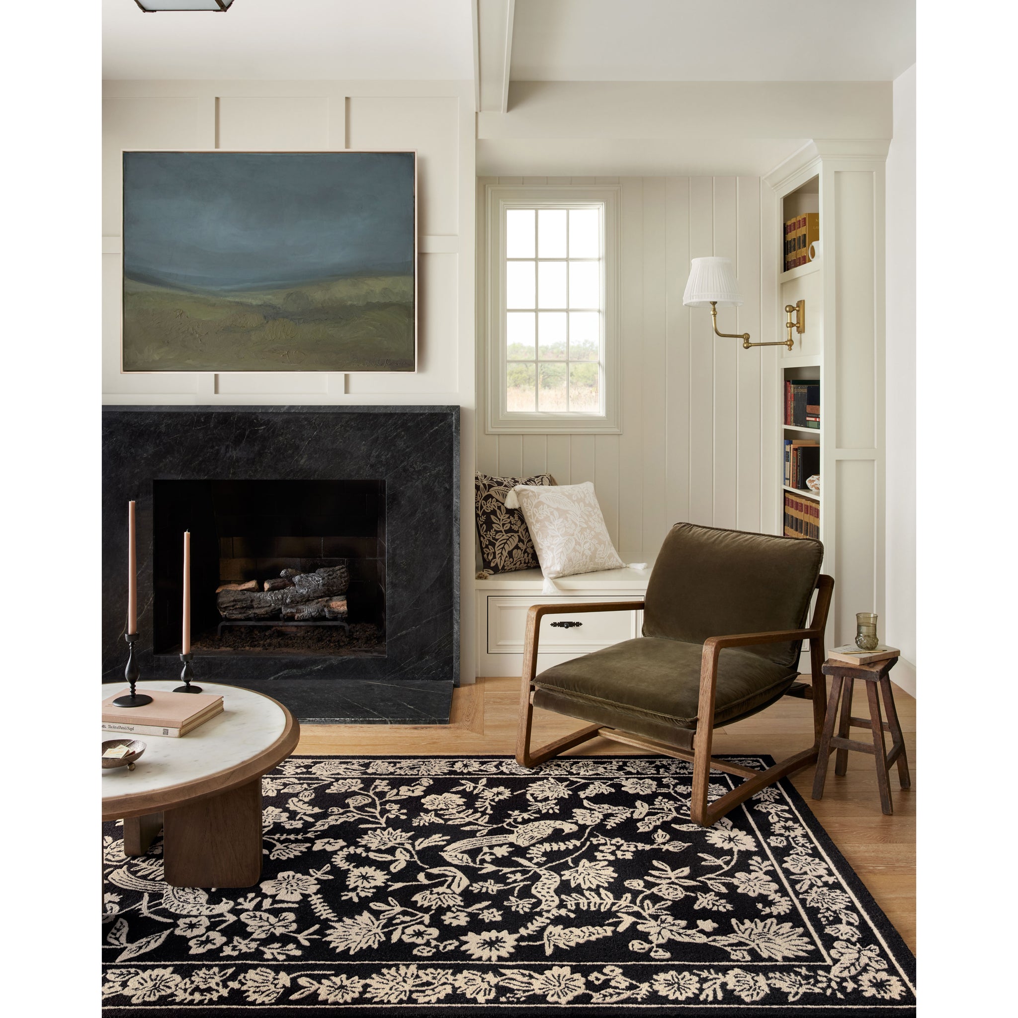 Rifle Paper Co. x Loloi Arboretum Rug in Black-2