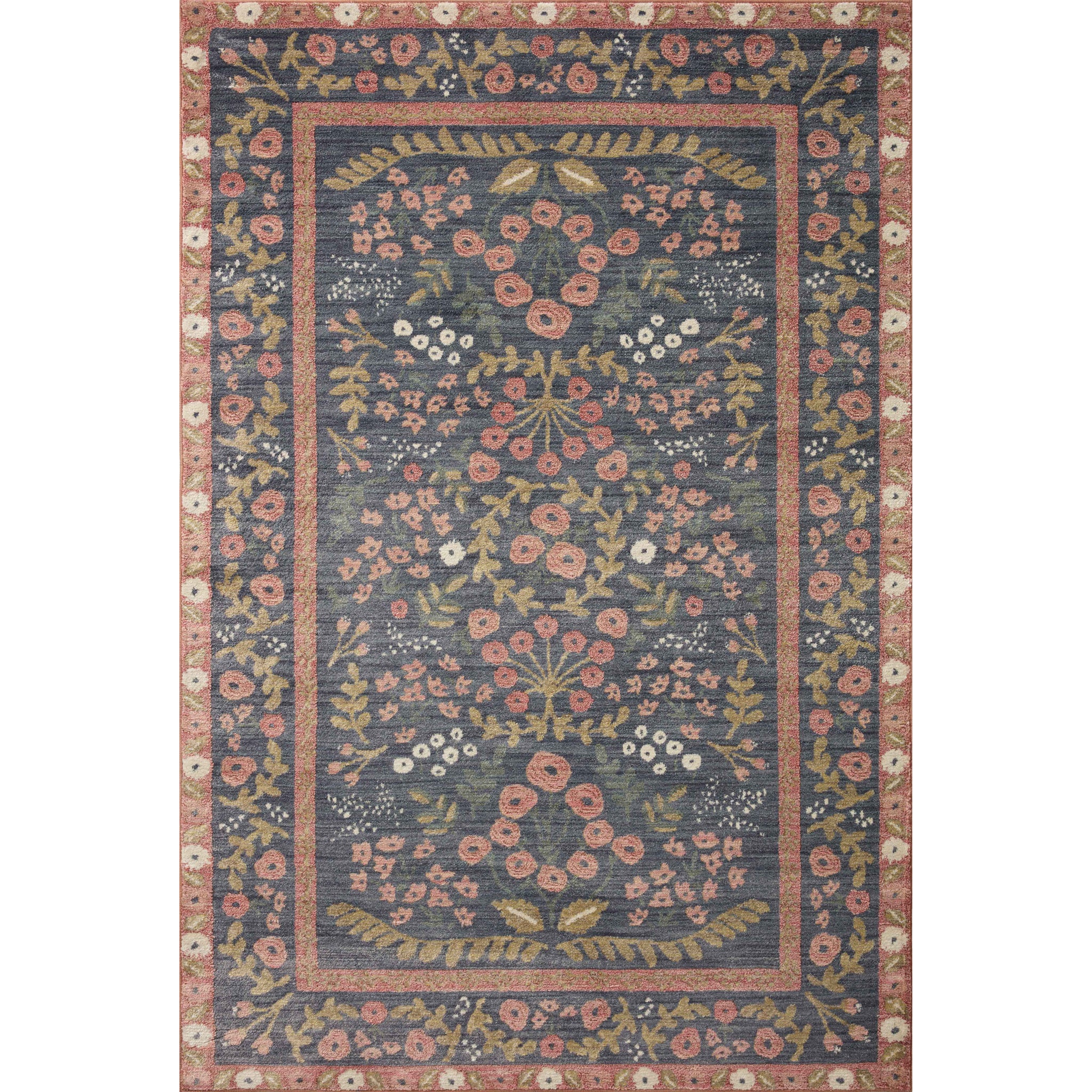 Rifle Paper Co. x Loloi Fiore Rug in Navy-Rust-1