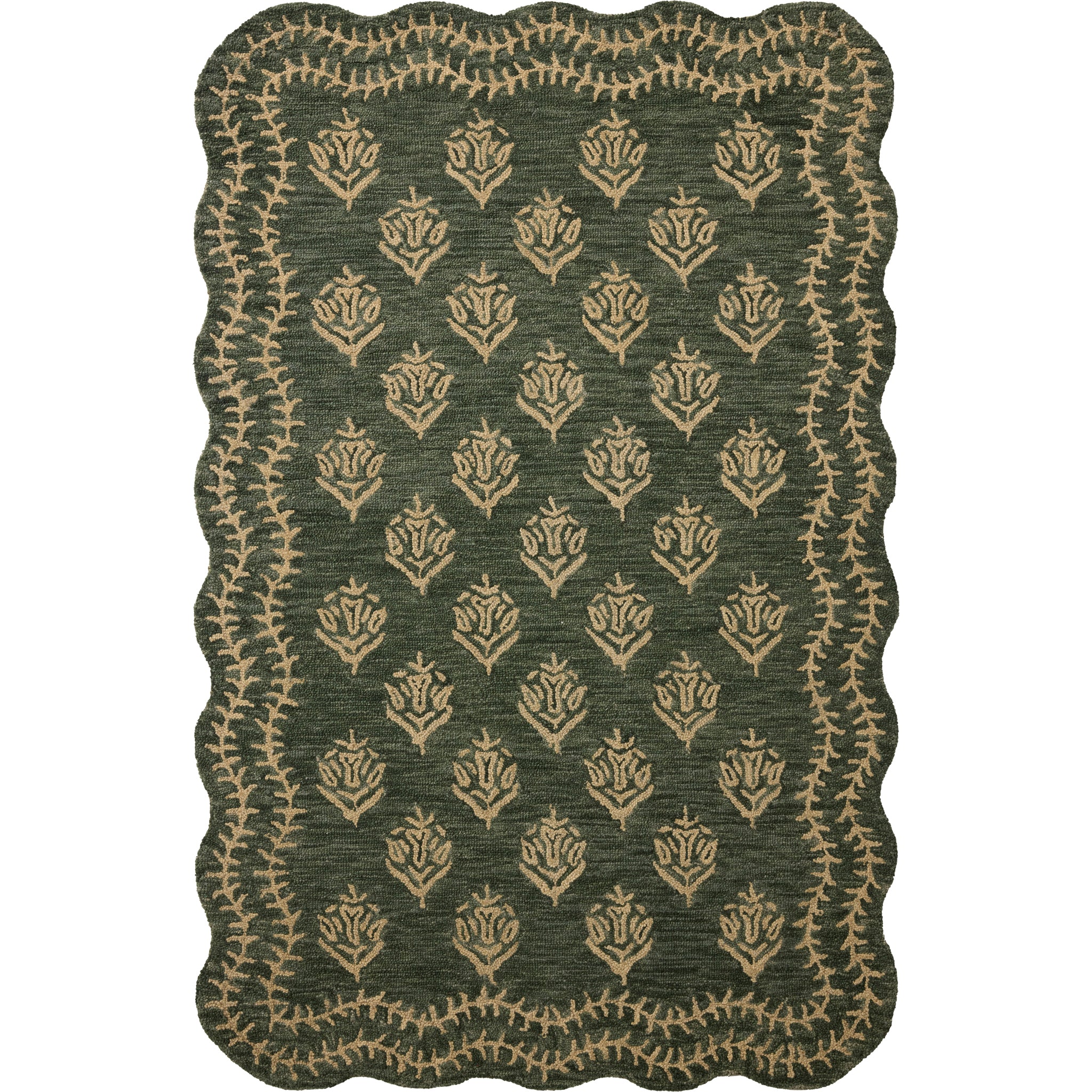 Rifle Paper Co. x Loloi Lisette Rug in Forest-Oatmeal-1