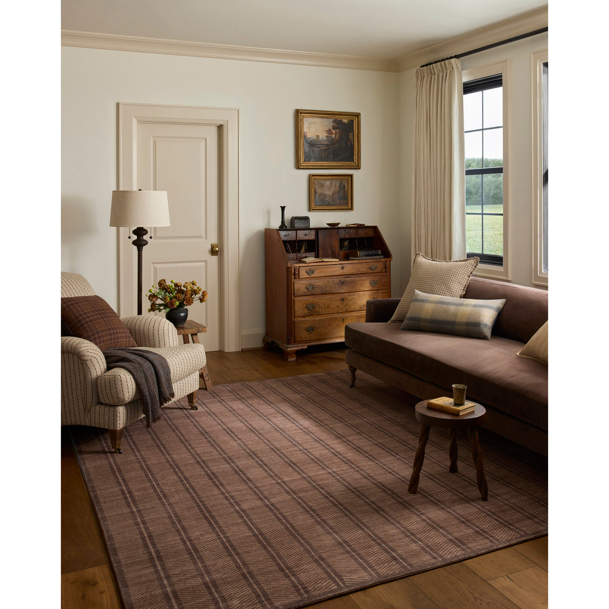 Chris Loves Julia x Loloi Bobby Rug in Camel-Plum-3