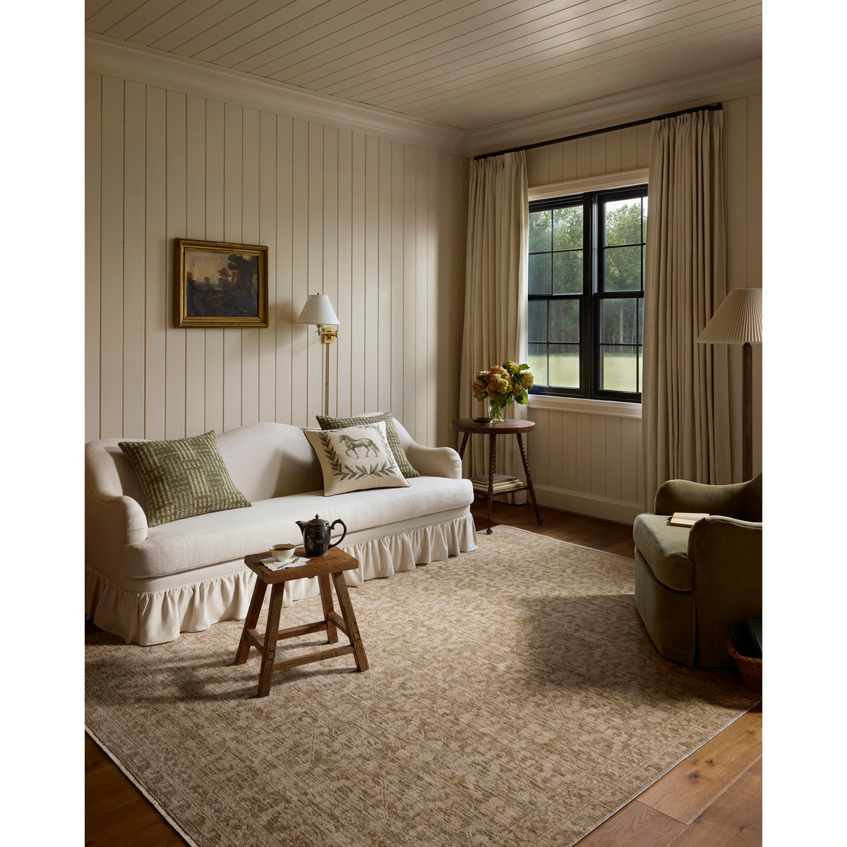 Chris Loves Julia x Loloi Miriam Rug in Olive-Khaki-2