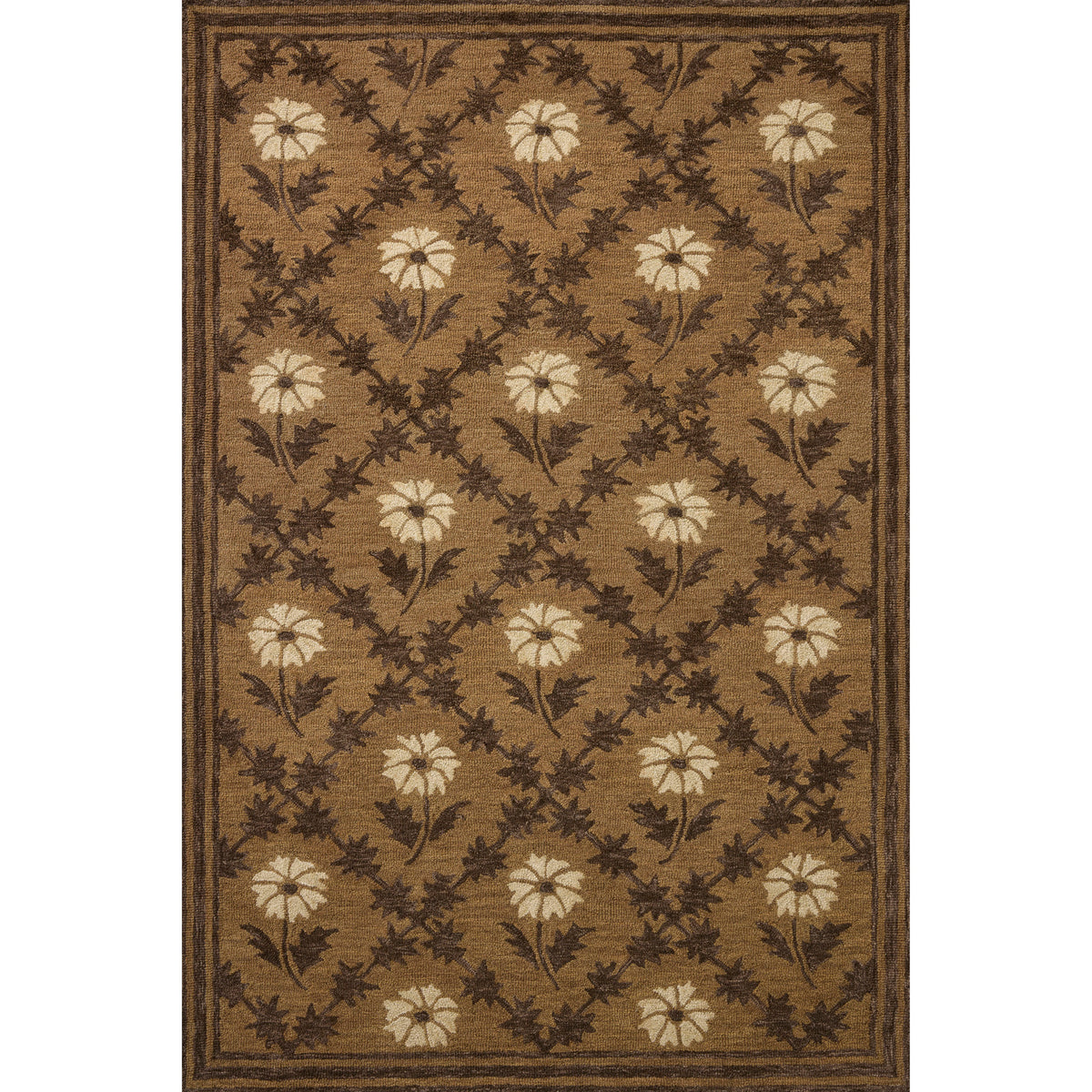Chris Loves Julia x Loloi Norah Rug in Tan-Espresso-1