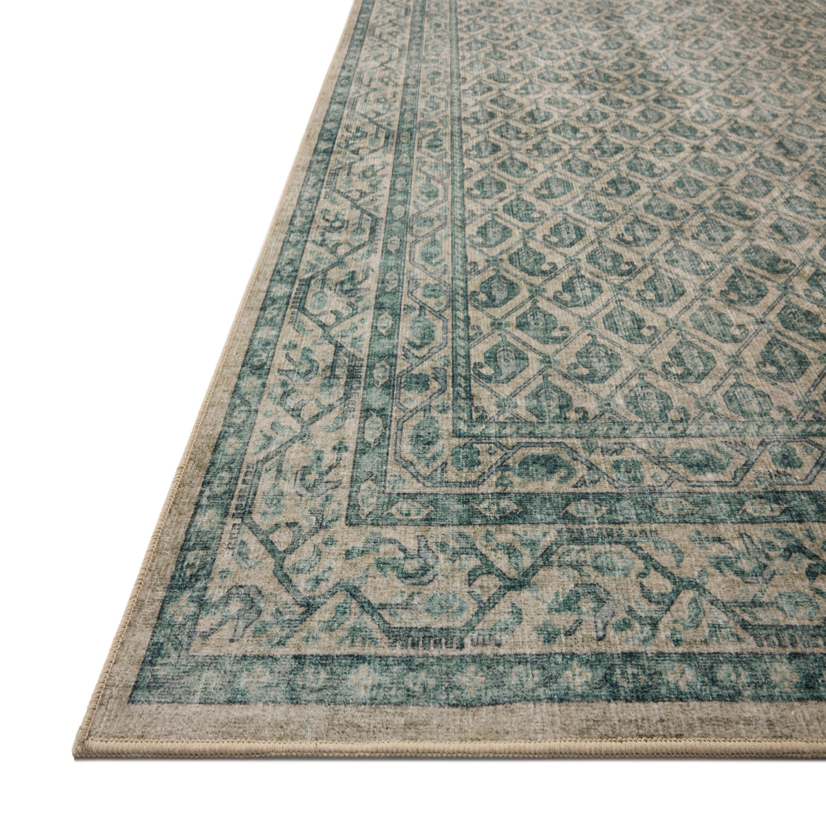 Chris Loves Julia x Loloi Ramona Rug in Bone-Teal-3