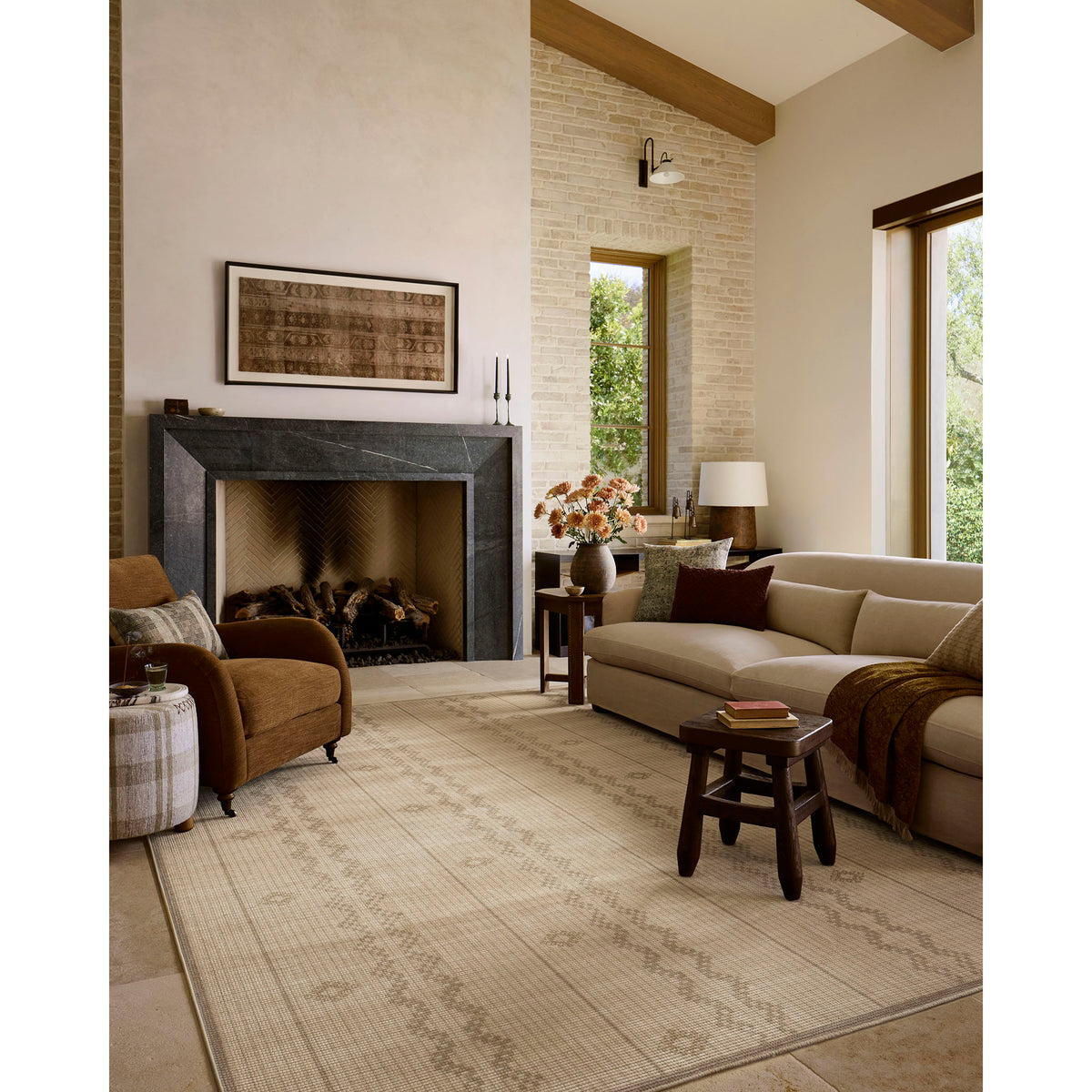 Amber Lewis x Loloi Archibald Rug in Ivory/Sand-2