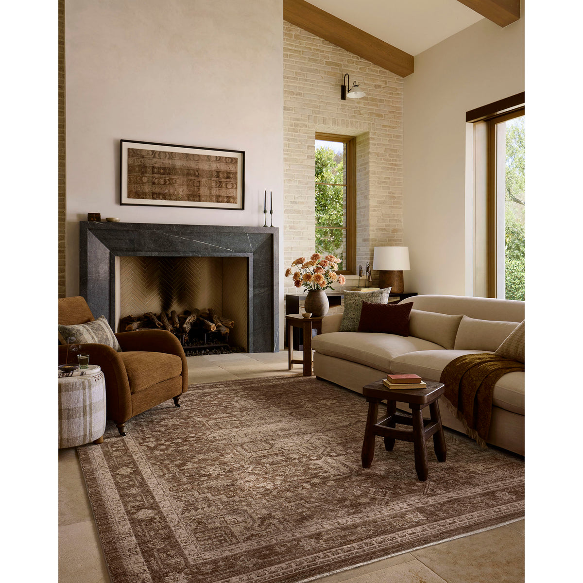 Amber Lewis x Loloi Rutherford Rug in Fawn/Natural-2