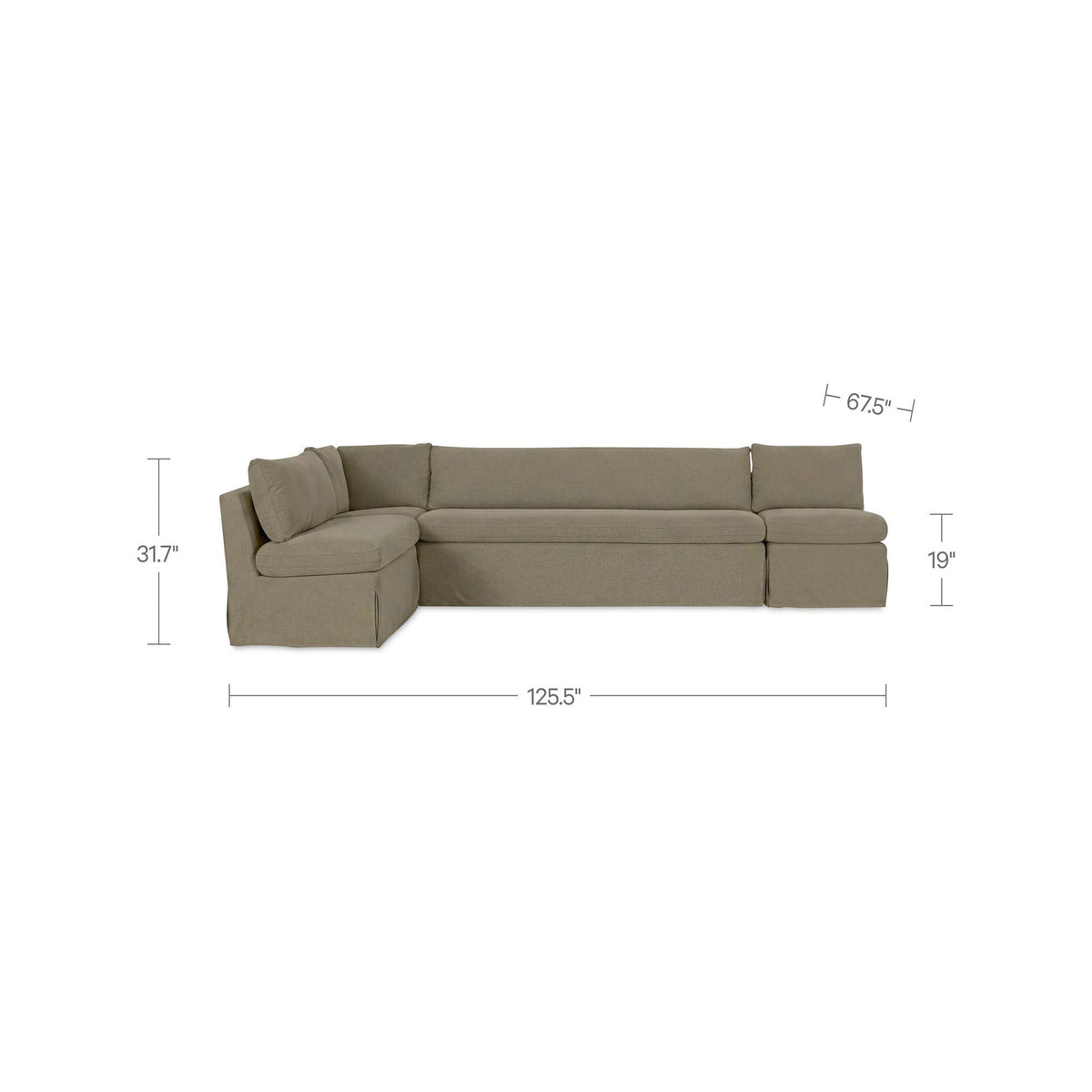 Fiona Slipcover Dining Banquette L-Shape 125.5 Inch-10