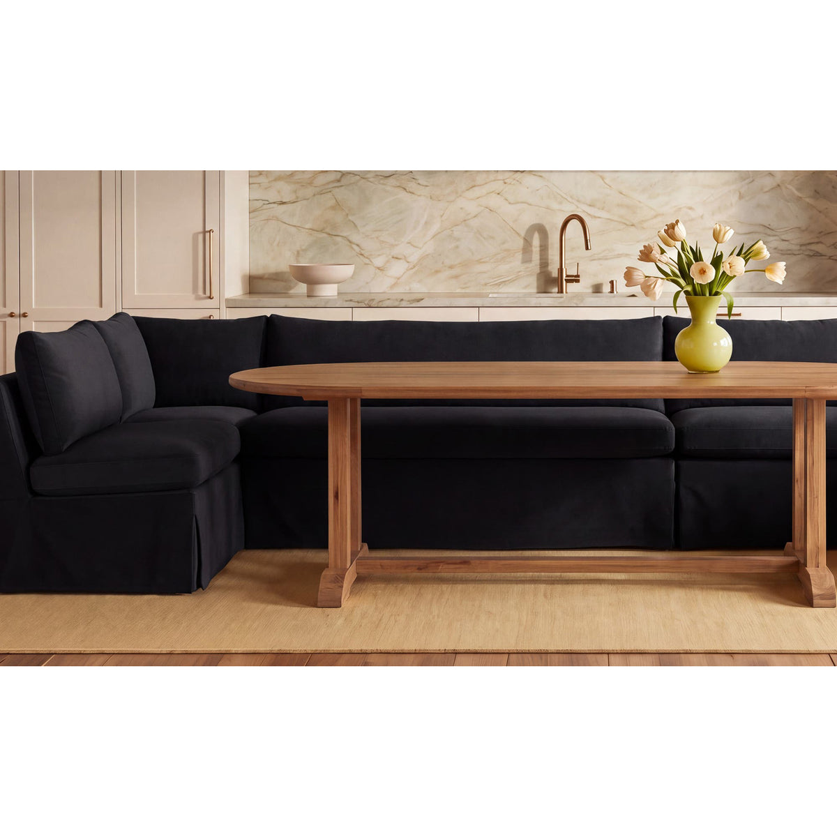 Fiona Slipcover Dining Banquette L-Shape 100.5 Inch-17
