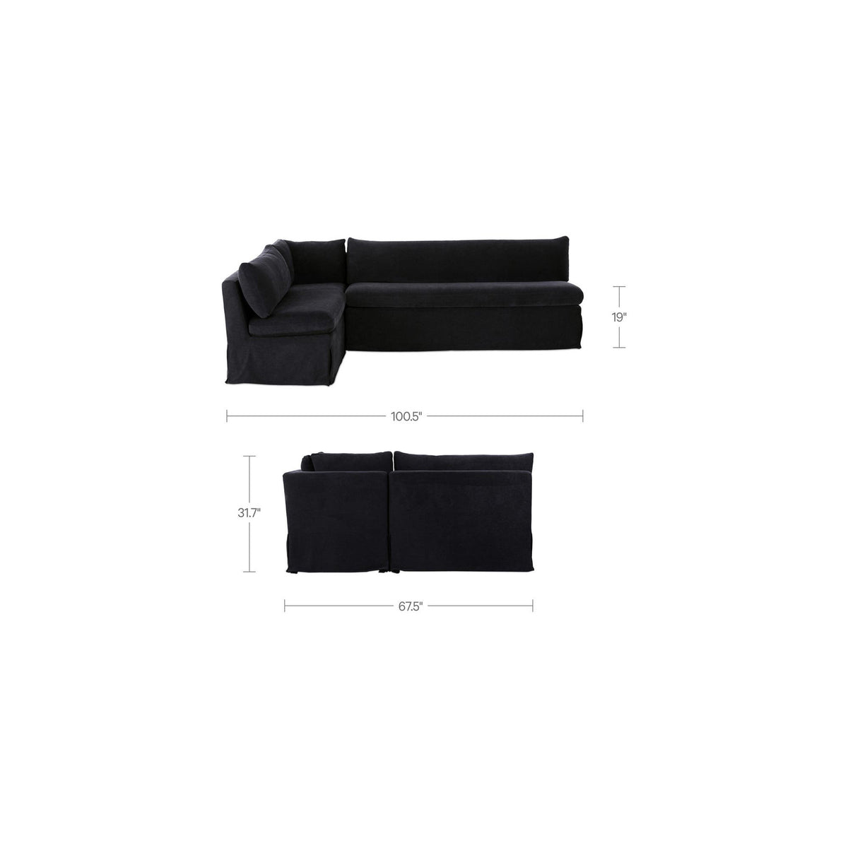 Fiona Slipcover Dining Banquette L-Shape 100.5 Inch-24