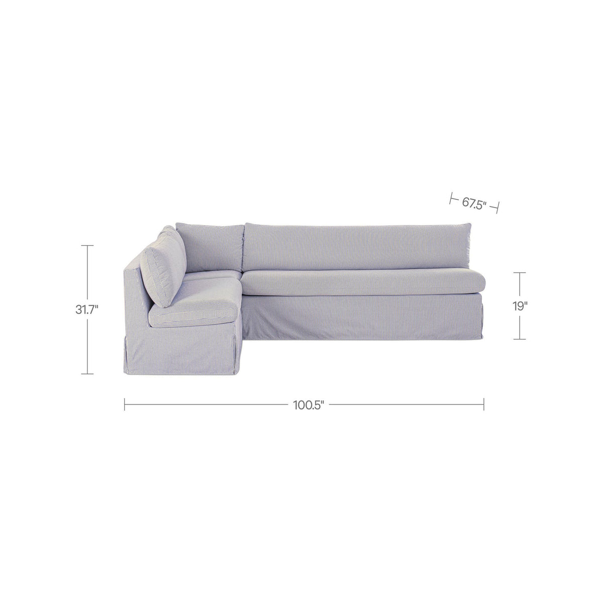 Fiona Slipcover Dining Banquette L-Shape 100.5 Inch-6