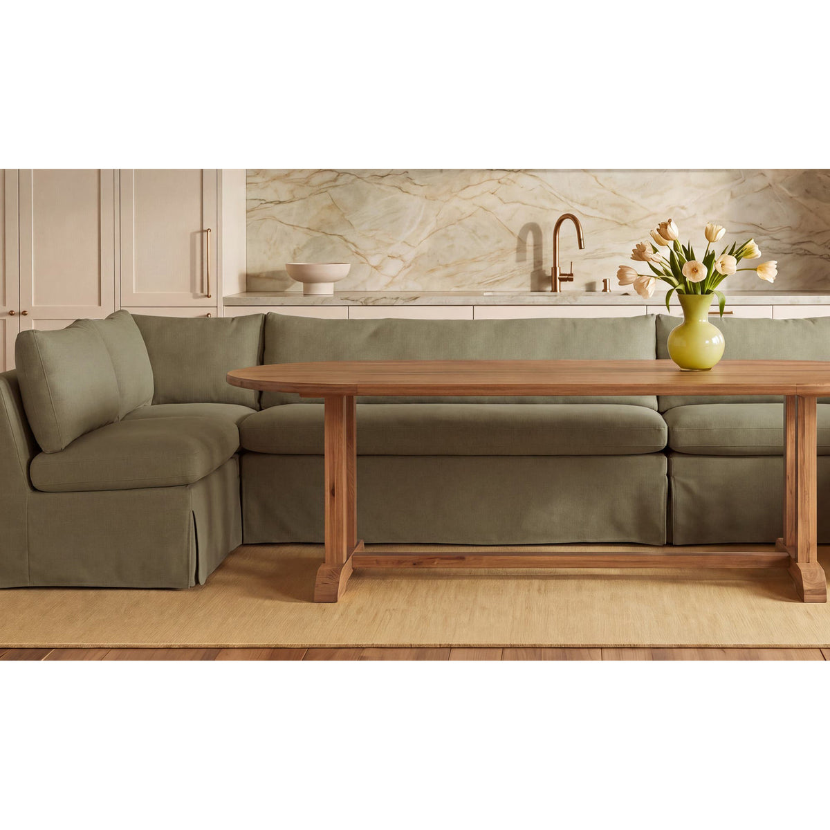 Fiona Slipcover Dining Banquette L-Shape 100.5 Inch-8