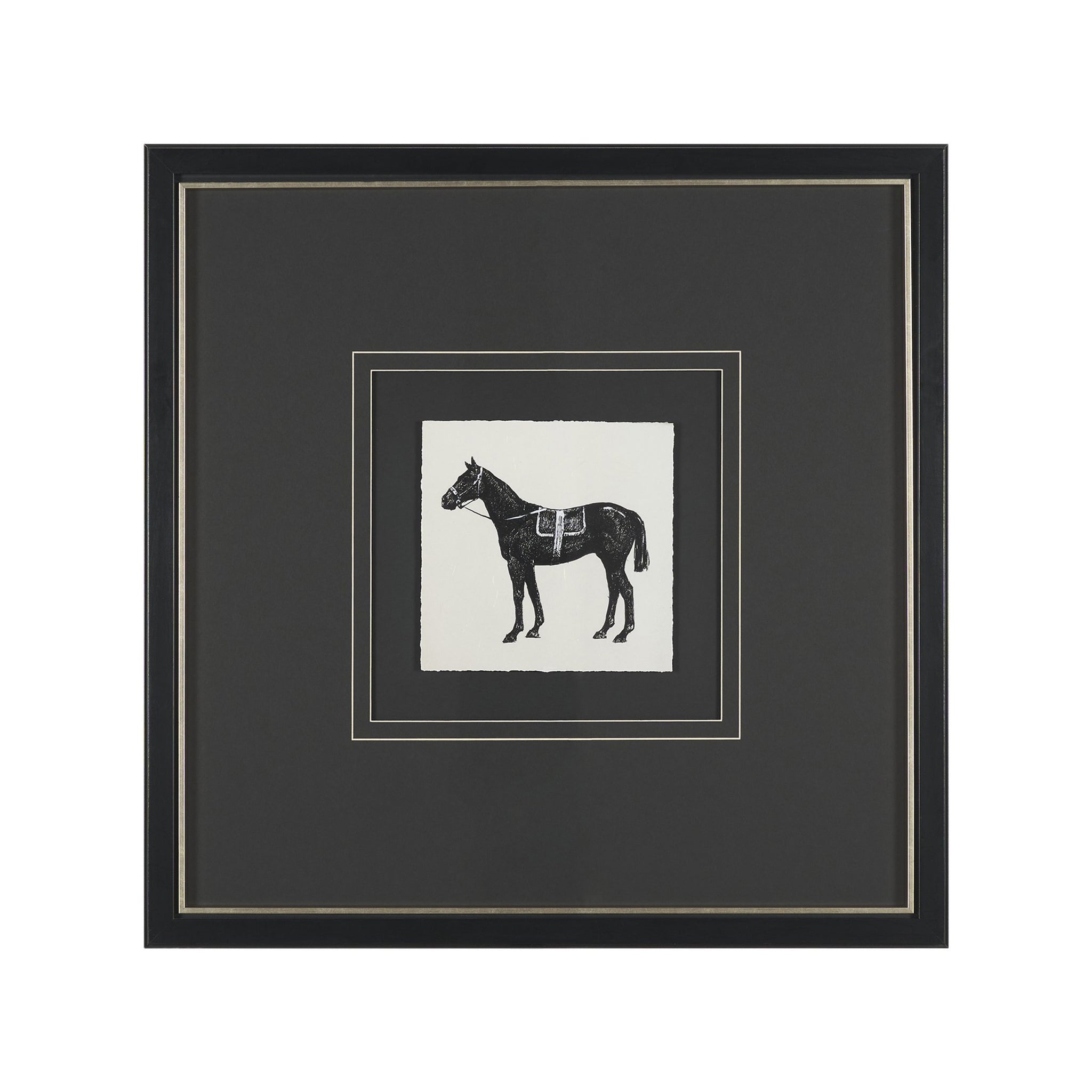 Equestrian Etching I Textured Framed Artwork-1