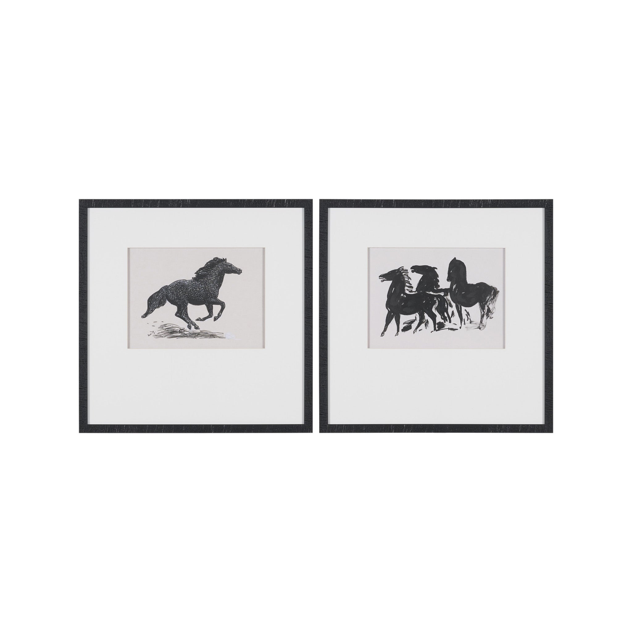 Zwarte Paarden Framed Artwork-1