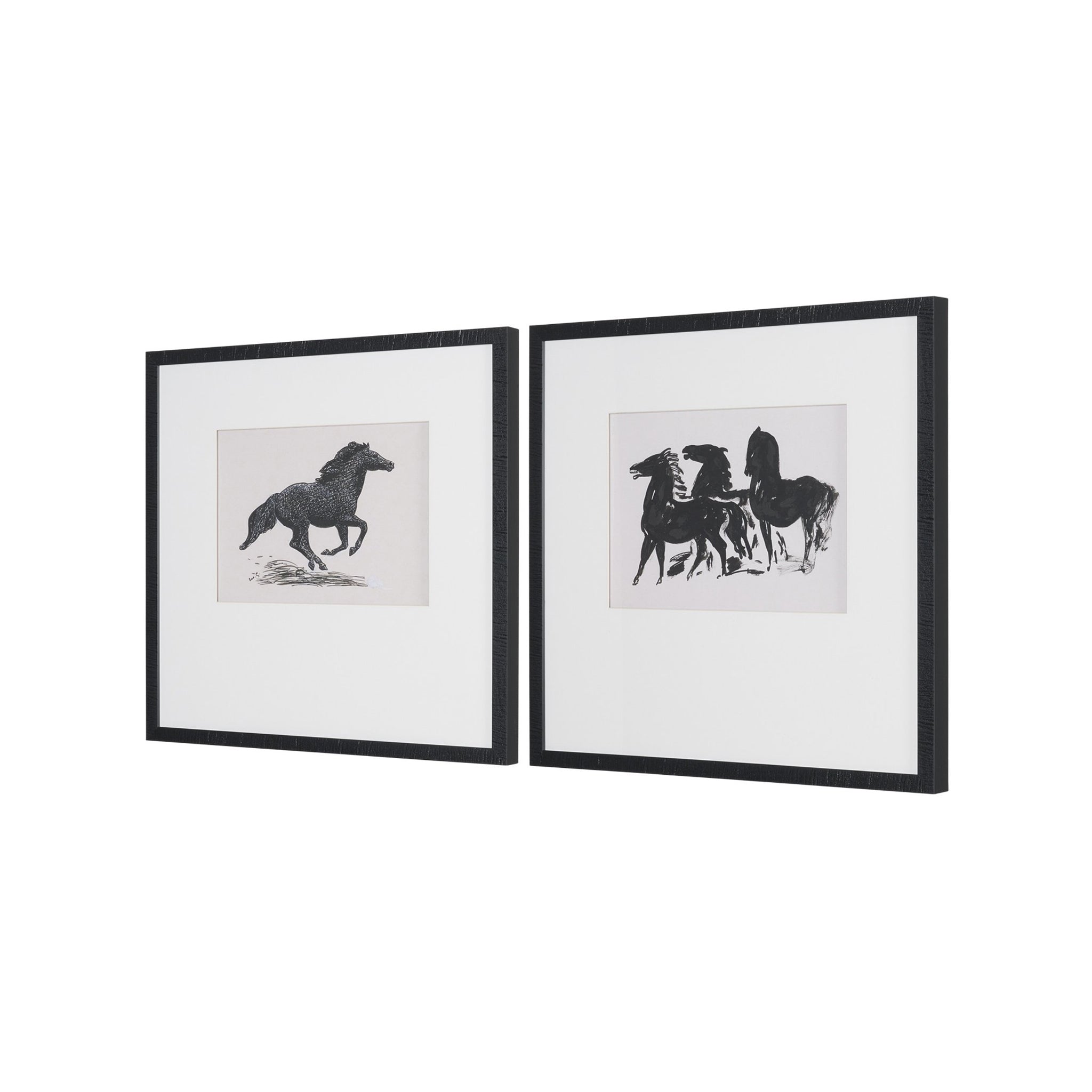 Zwarte Paarden Framed Artwork-6
