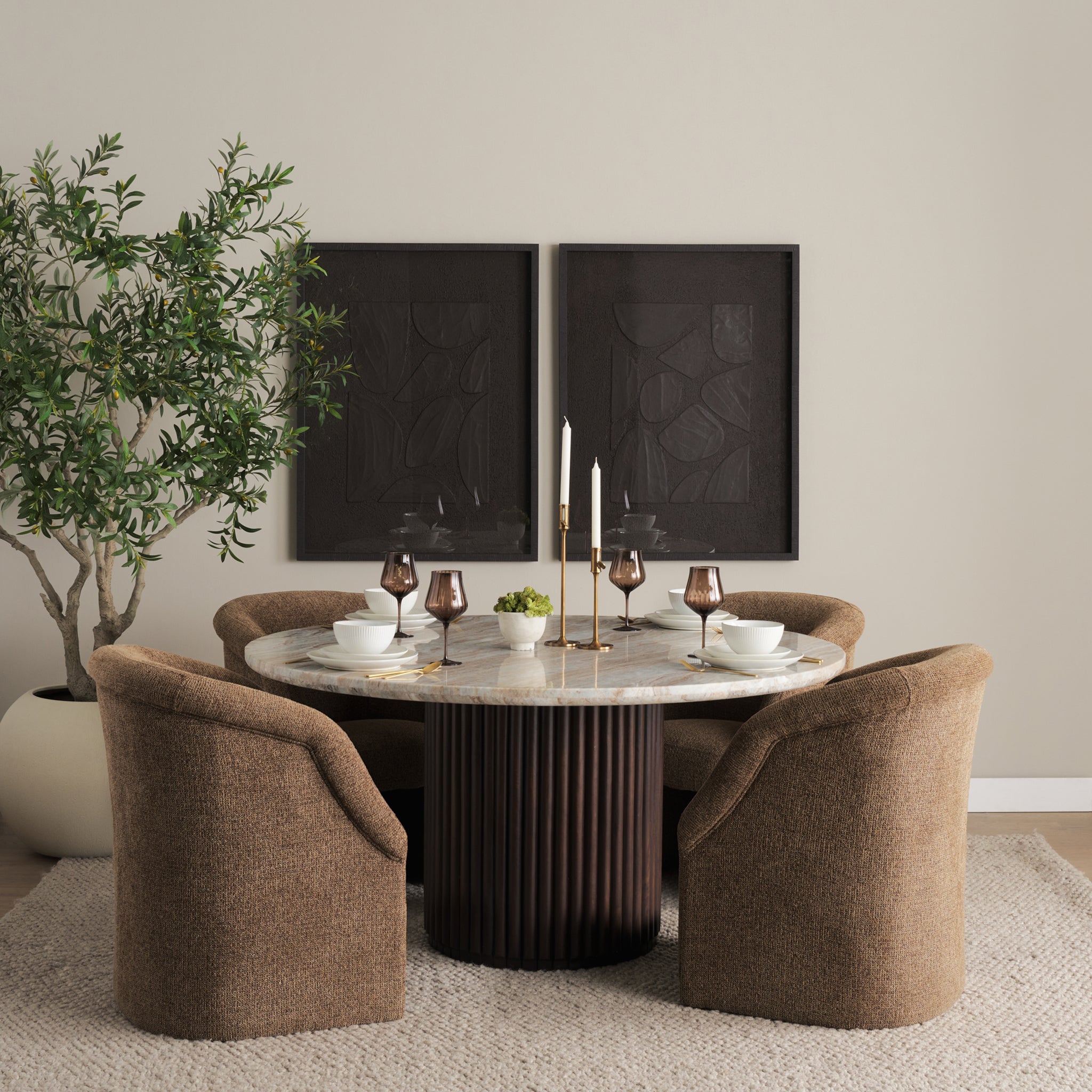 Curtis Half-Moon Base Dining Armchair-14
