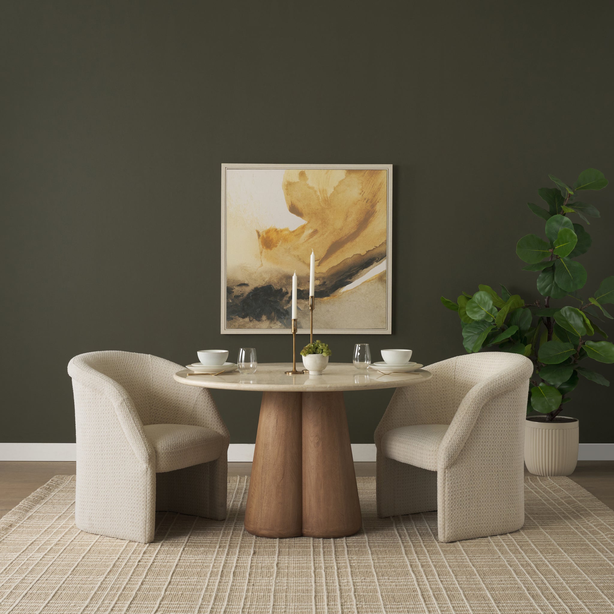 Curtis Half-Moon Base Dining Armchair-2