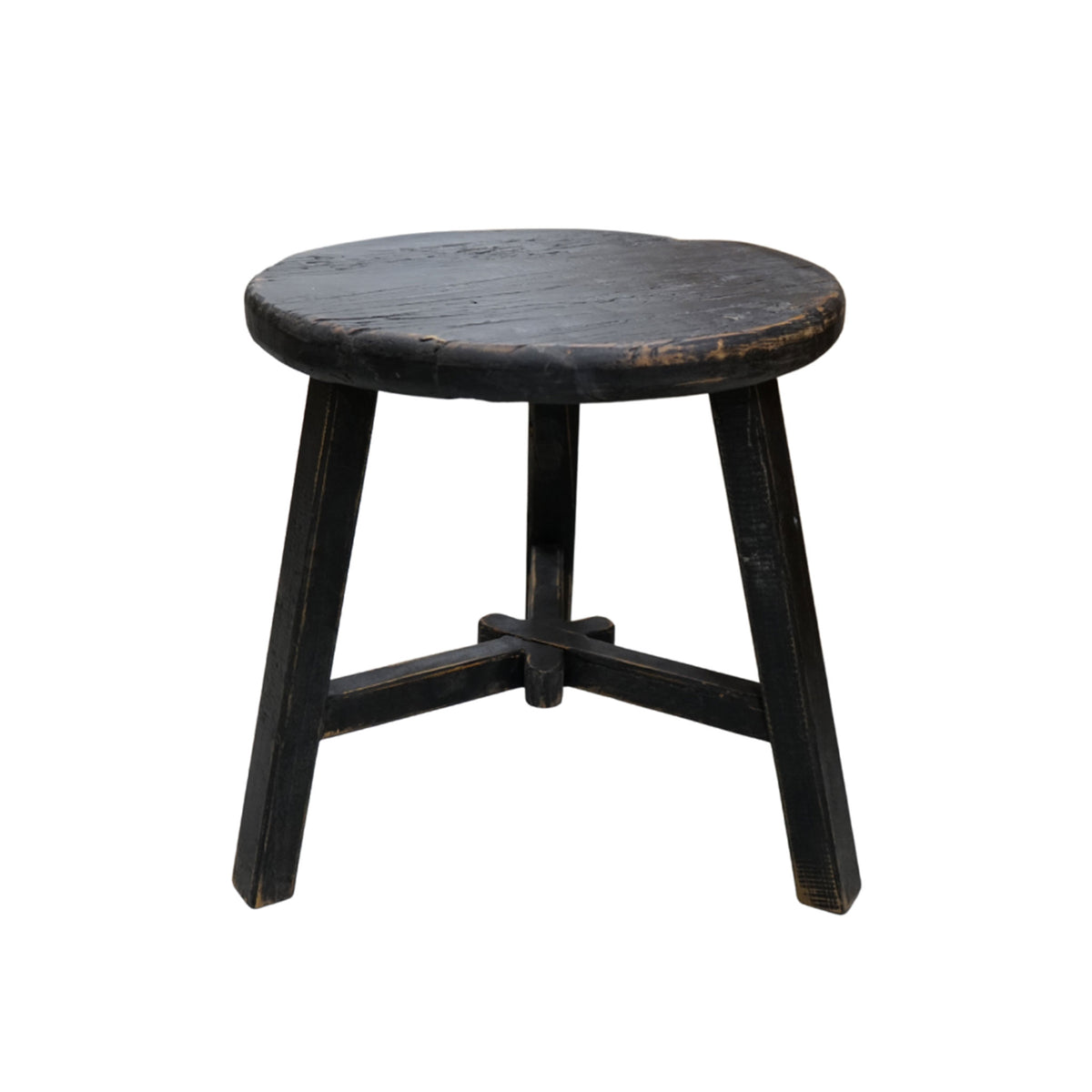 Dina Reclaimed Wood Side Table Black Maison Roseaux