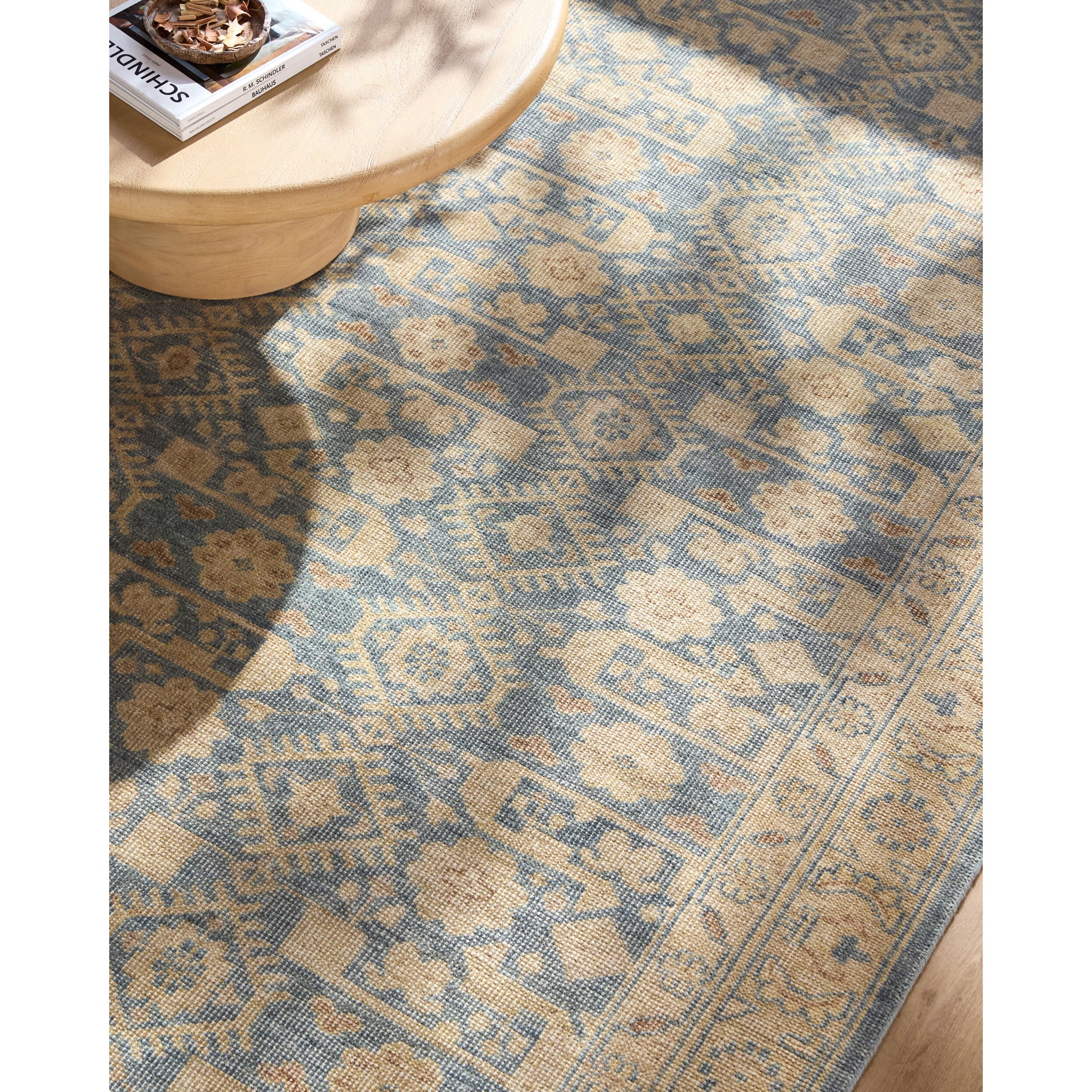 Agra Wool Rug in Slate Blue-2
