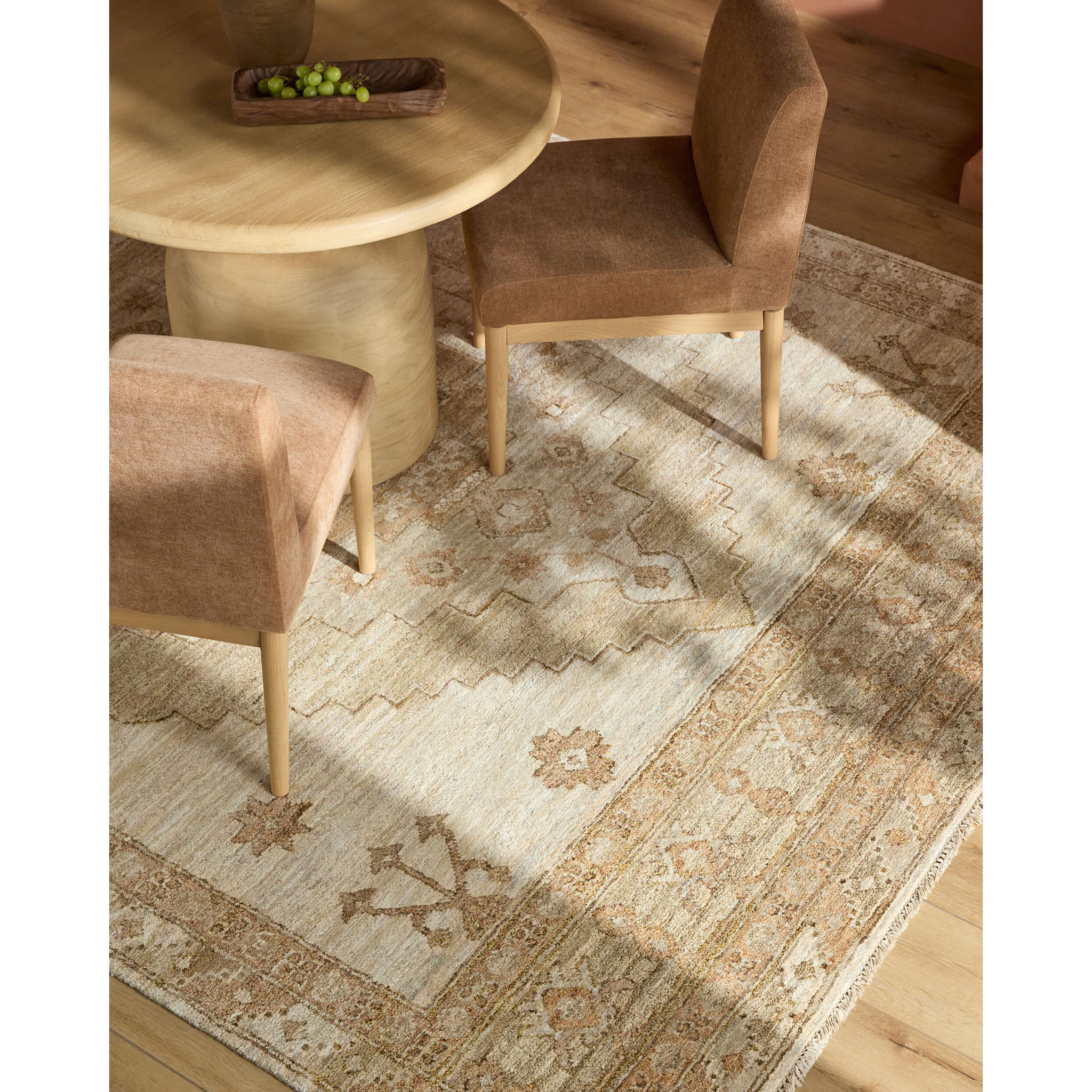 Malayer Recycled Silk Rug in Beige-2