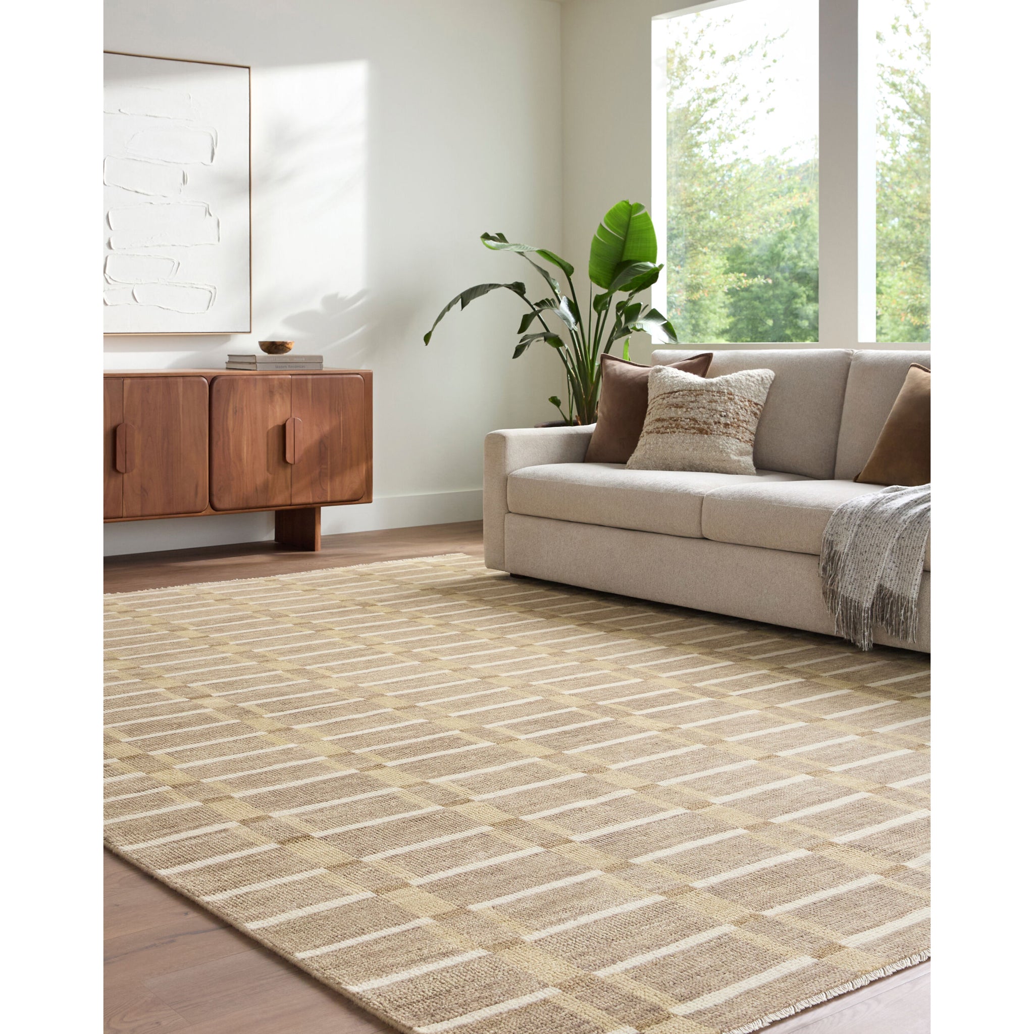 Riviera Wool Rug in Light Brown-2