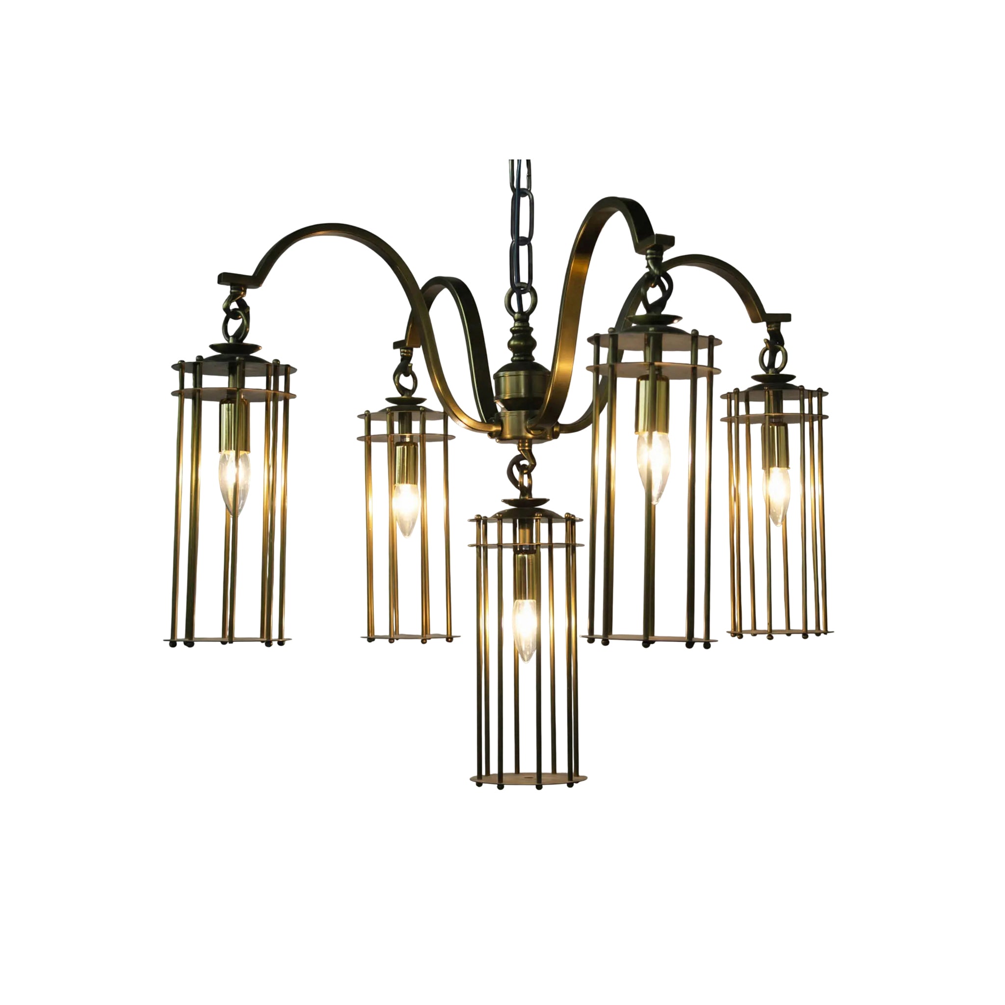 Chandler Chandelier in Antique Brass-1
