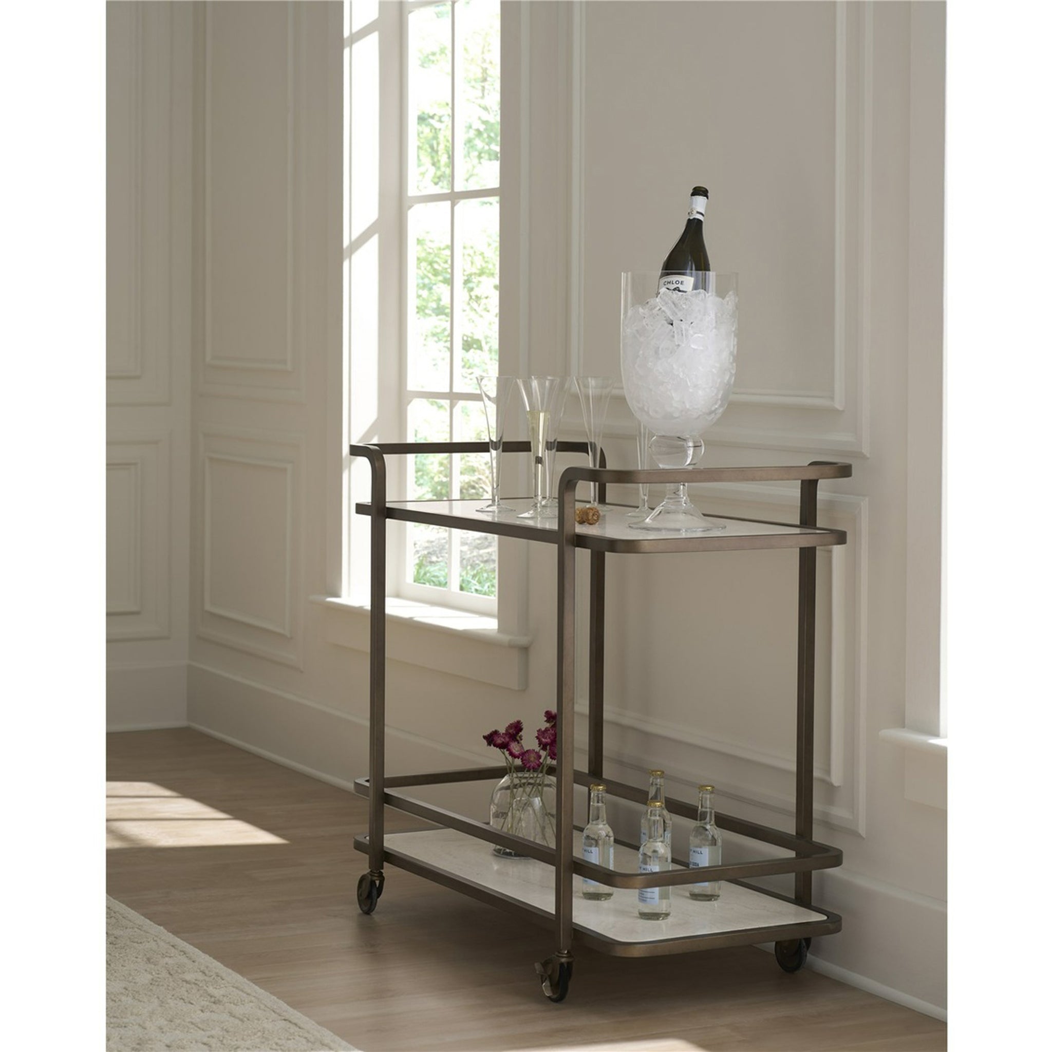 Aged Gold Bar Cart-2