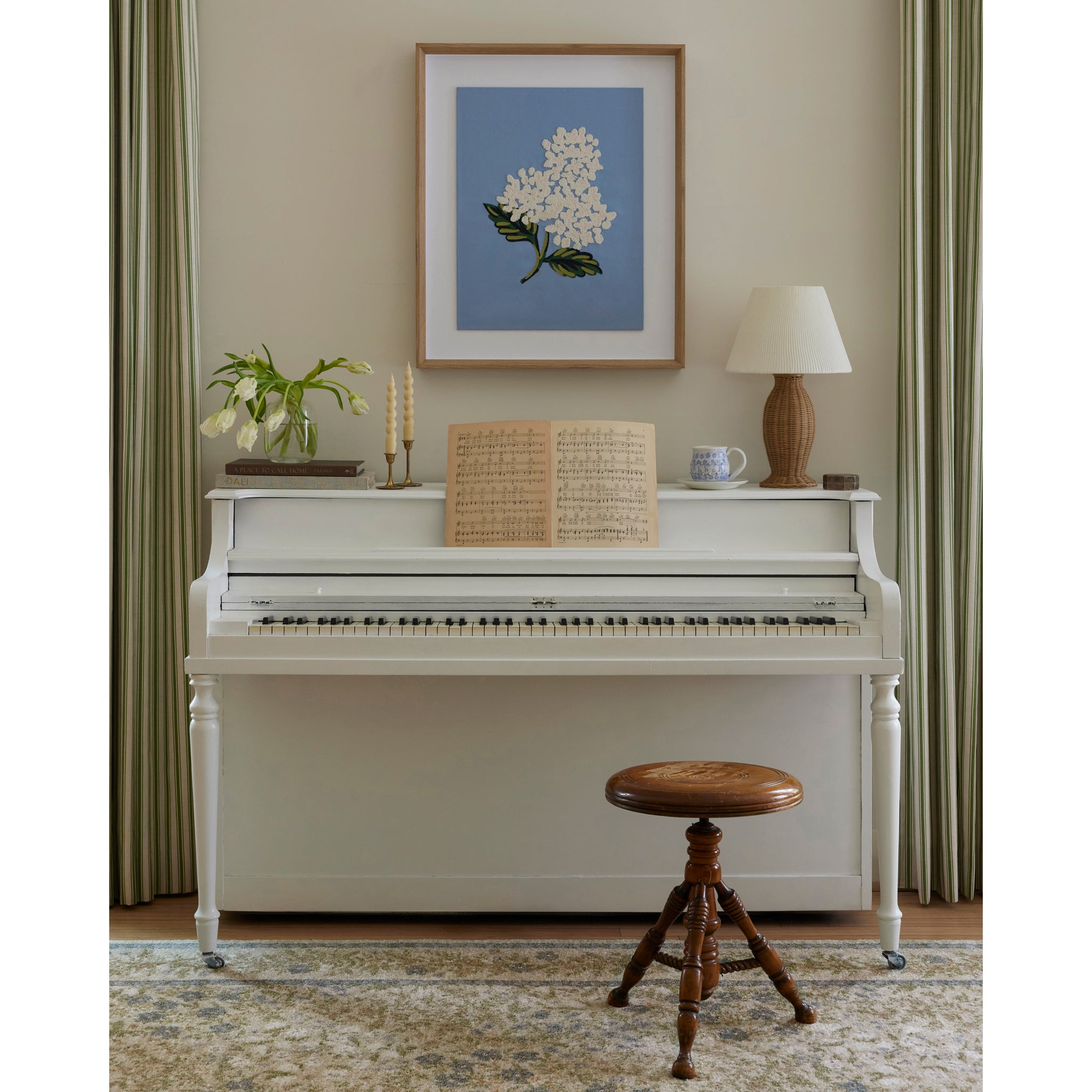 Rifle Paper Co. x Loloi Hydrangea Wall Art in Blue-Cream-2