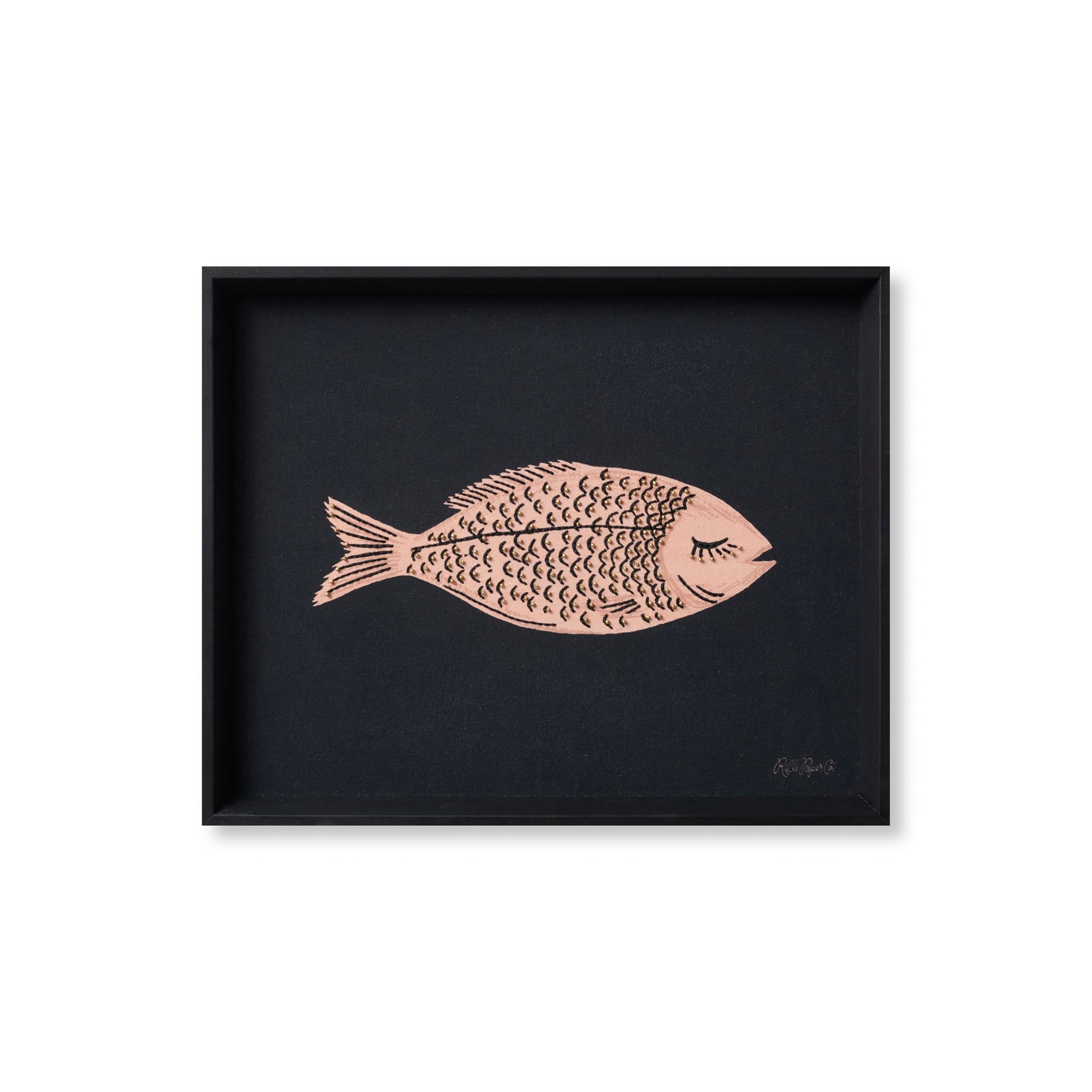 Rifle Paper Co. x Loloi It's Fishy Wall Art in Black-Pink-1