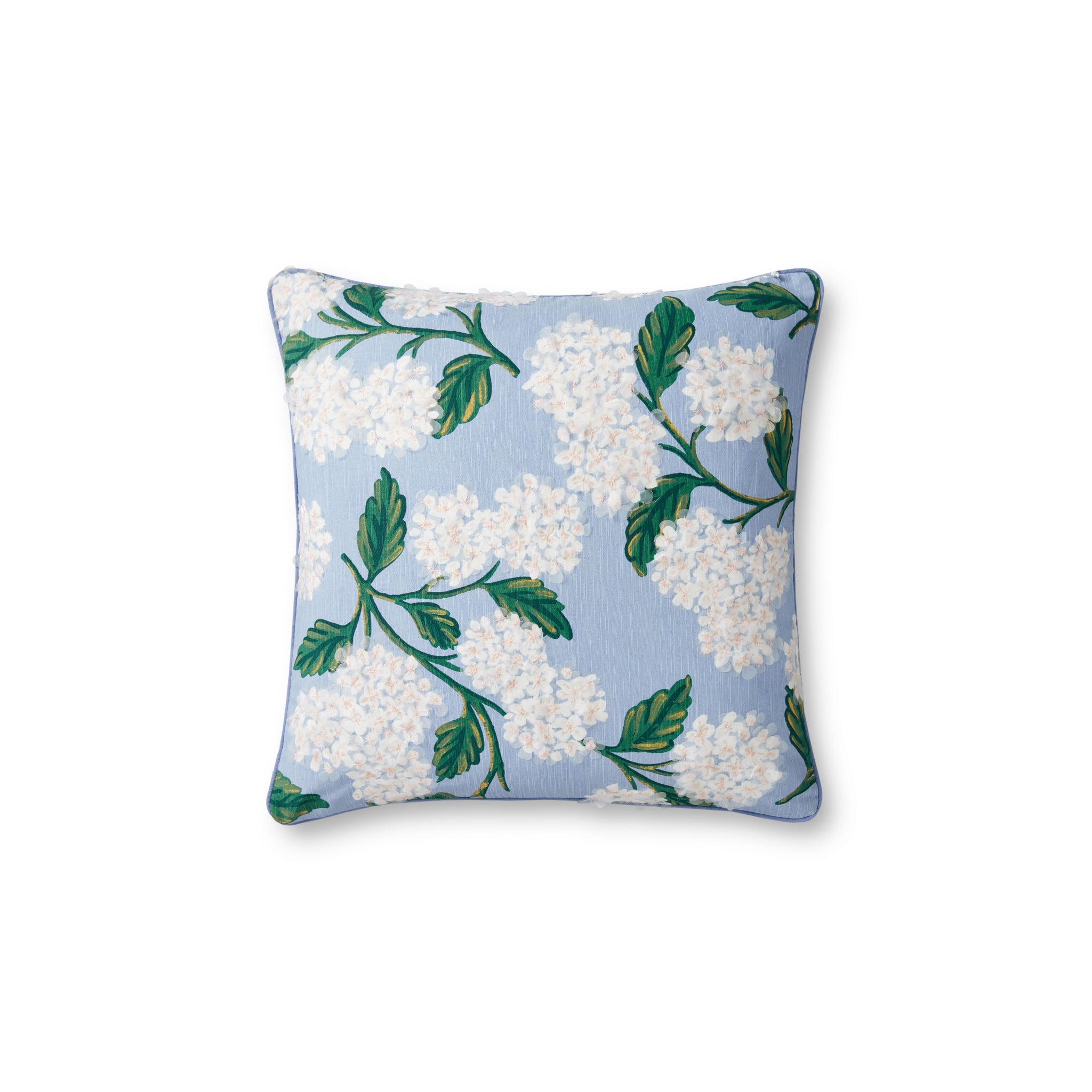 Rifle Paper Co. x Loloi Hydrangea Pillow in Blue-Ivory-1