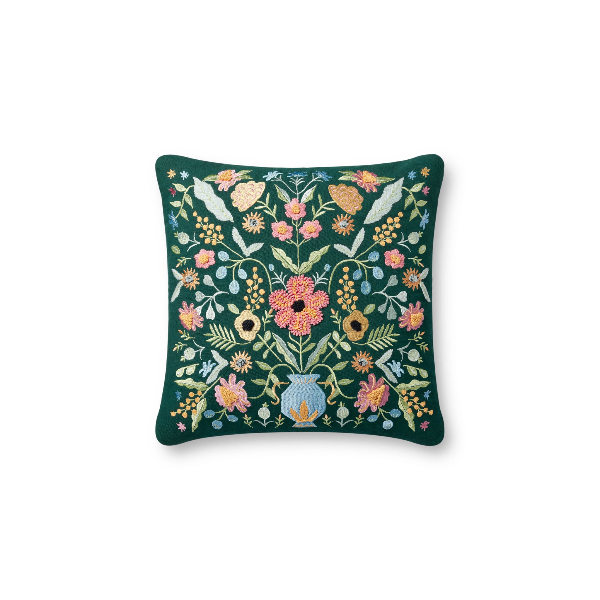 Rifle Paper Co. x Loloi Pillow in Evergreen-Multi-1