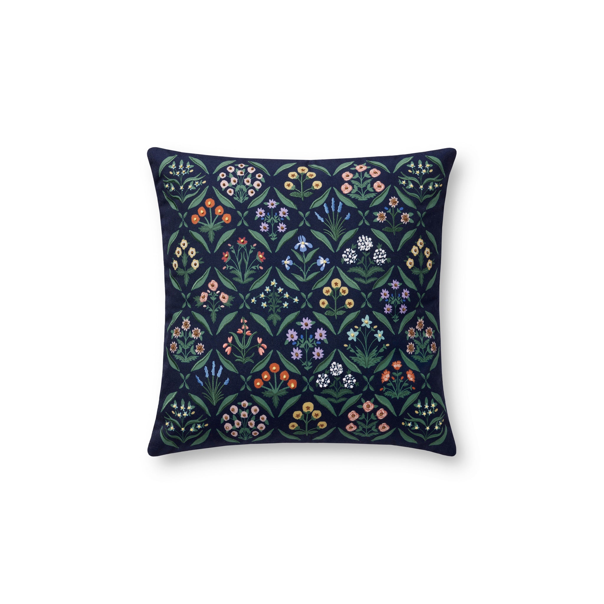 Rifle Paper Co. x Loloi Estee Pillow in Navy-Multi-1