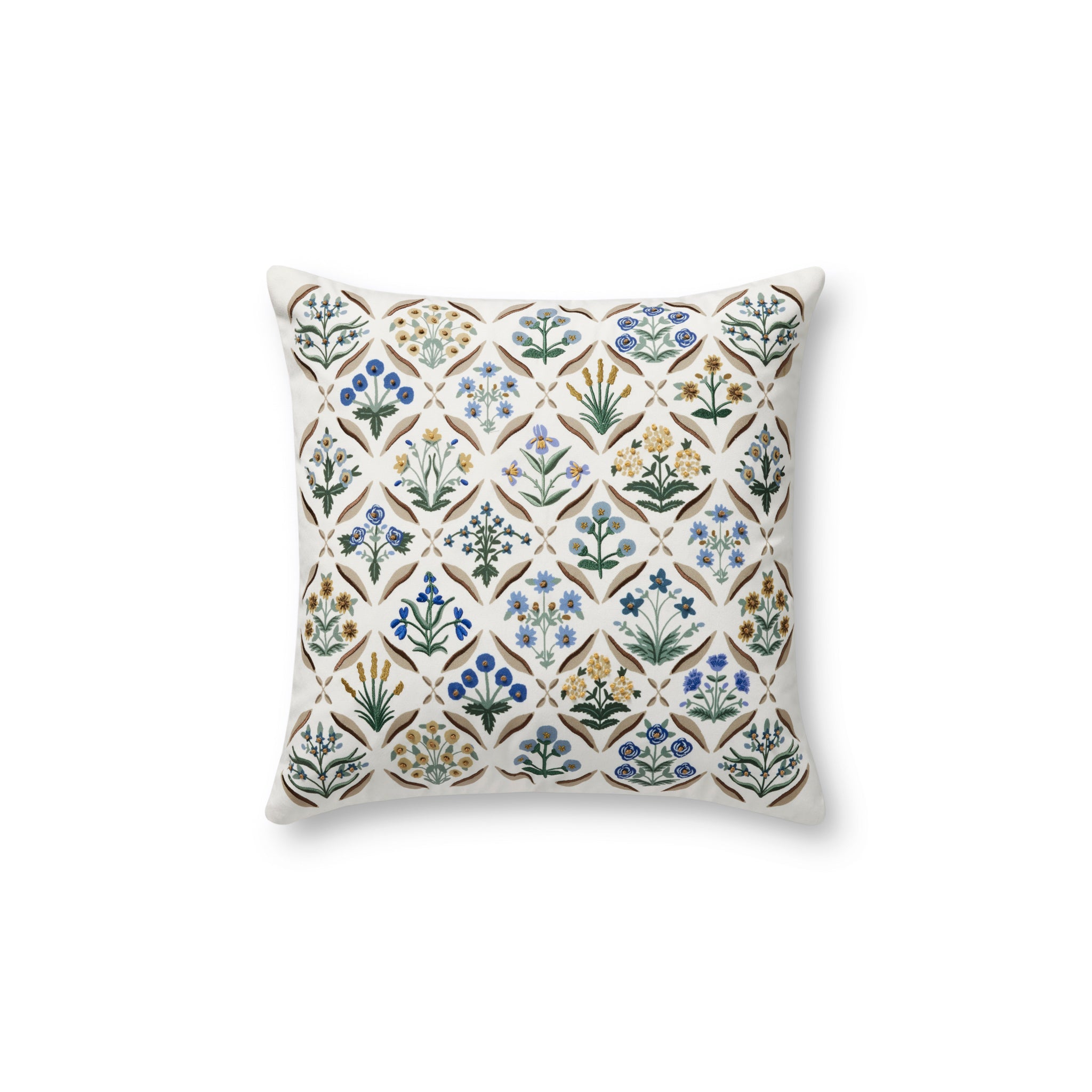 Rifle Paper Co. x Loloi Estee Pillow in White-Multi-1