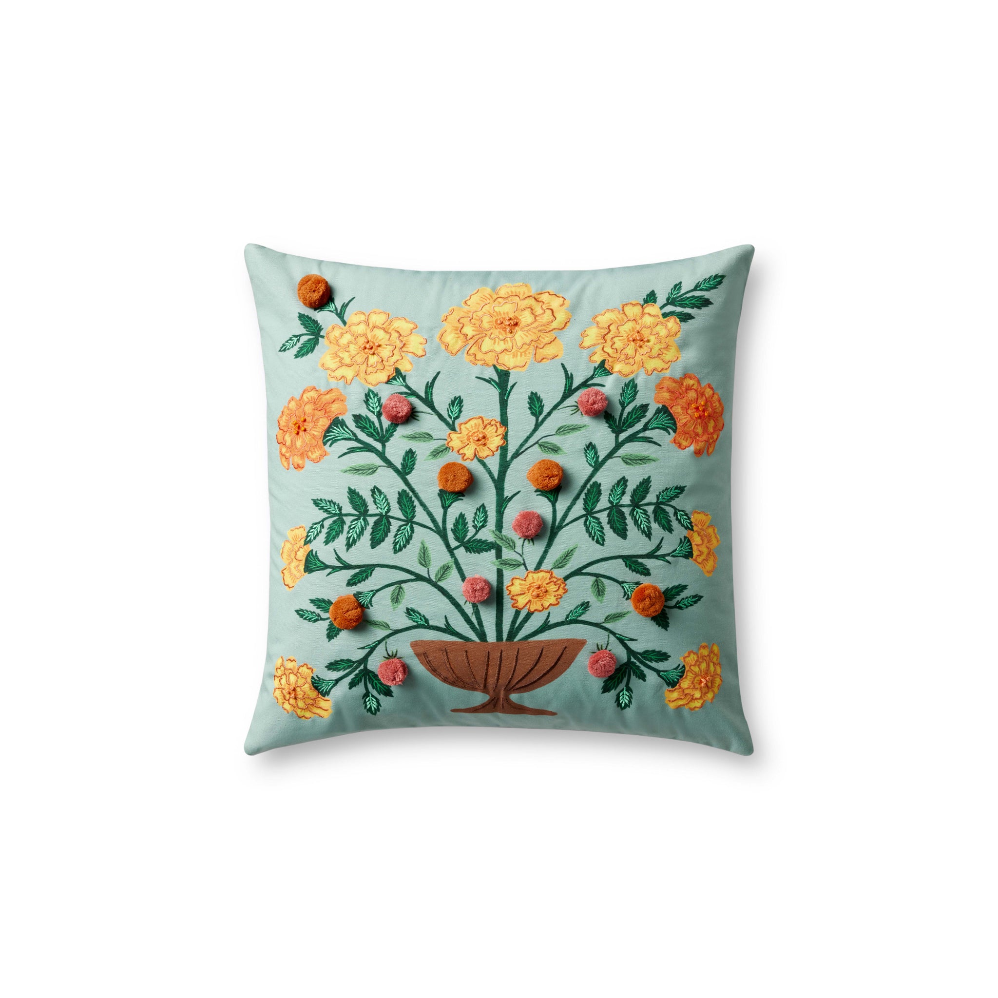 Rifle Paper Co. x Loloi Marisol Pillow in Lt. Green-1
