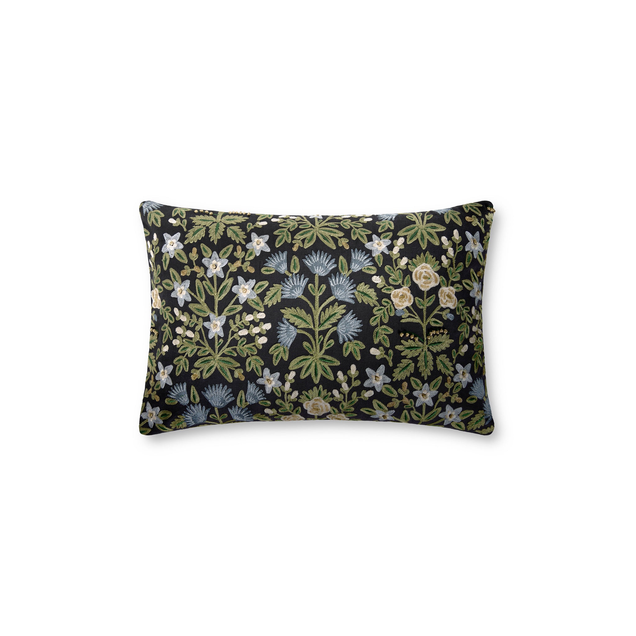 Rifle Paper Co. x Loloi Pillow in Black-Mulit-1