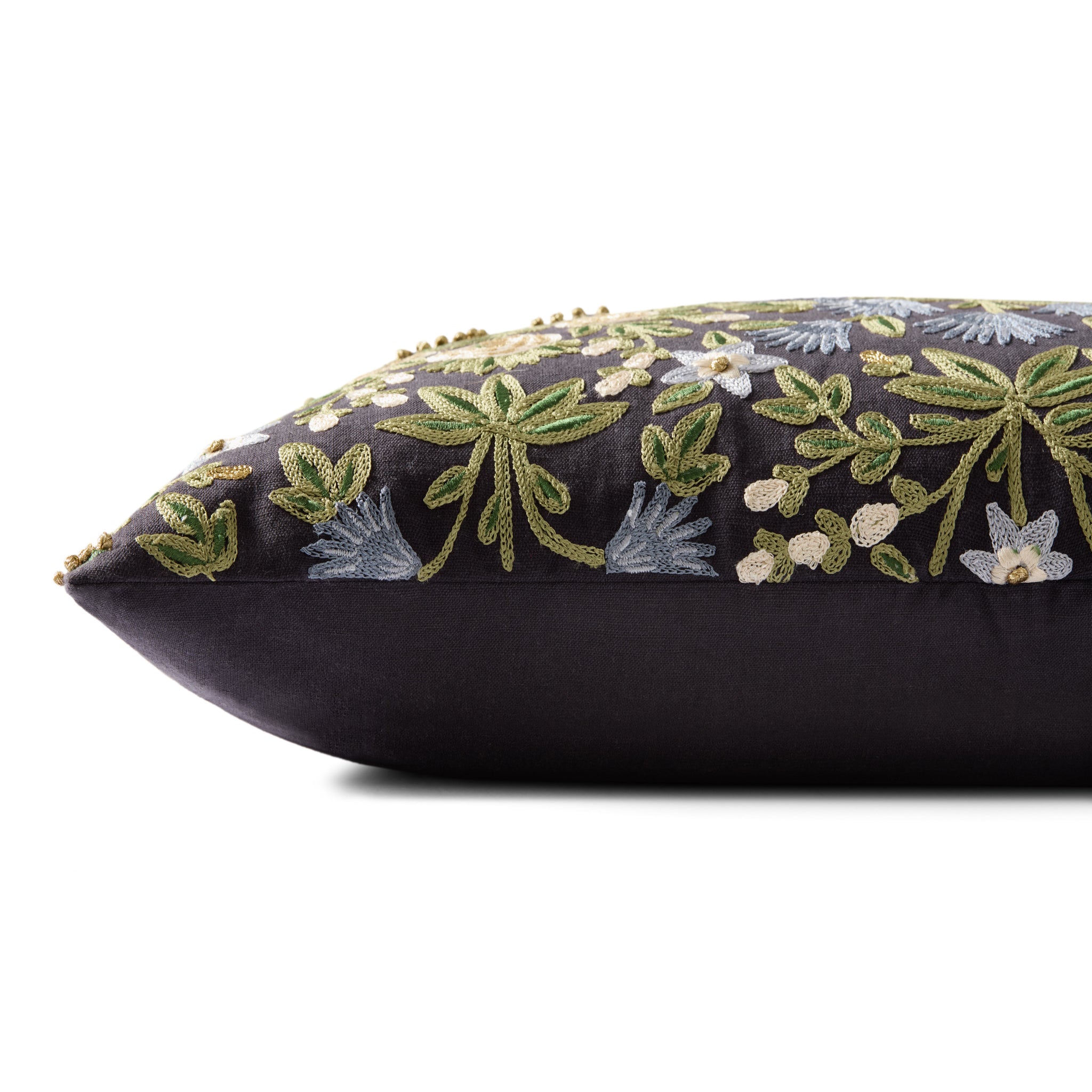 Rifle Paper Co. x Loloi Pillow in Black-Mulit-2