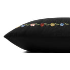 Rifle Paper Co. x Loloi Curio Border Pillow in Black-Multi-2